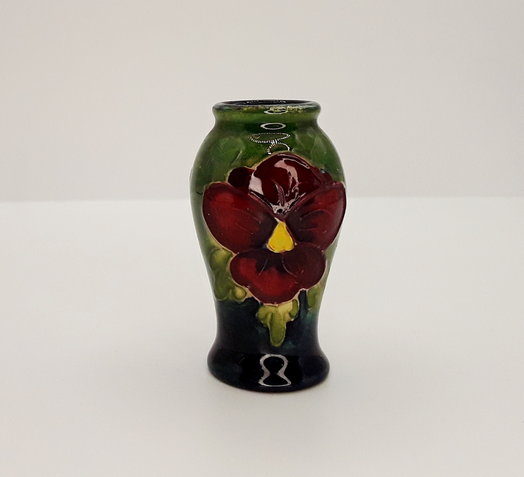 Moorcroft Miniature Pansy Pattern Vase