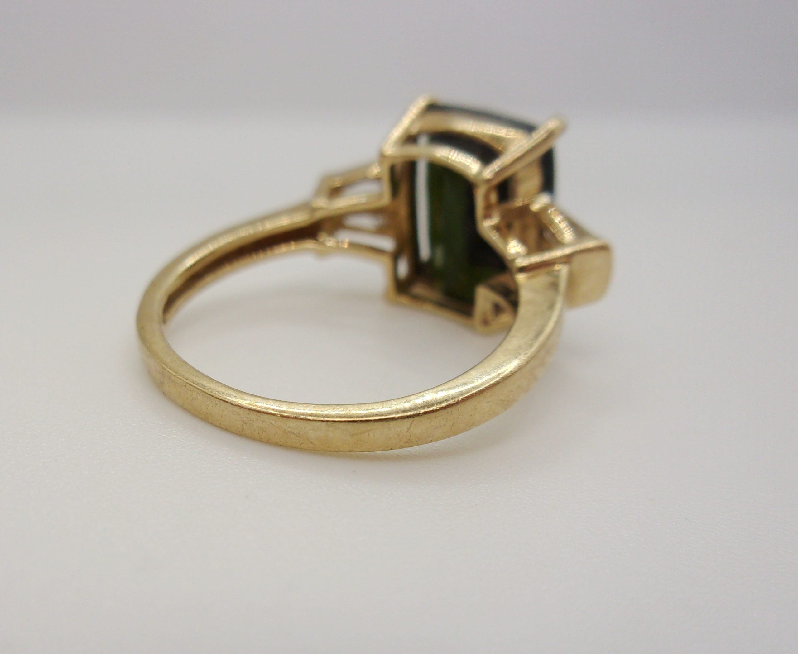 9ct Yellow Gold Russian Diopside & Sapphire Ring UK Size J+ US 5 - Image 6