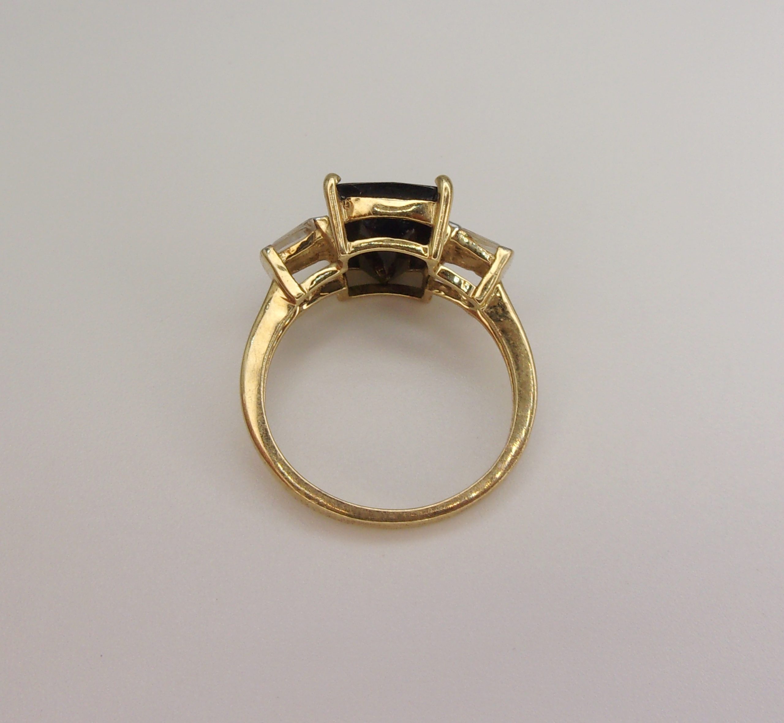 9ct Yellow Gold Russian Diopside & Sapphire Ring UK Size J+ US 5 - Image 7