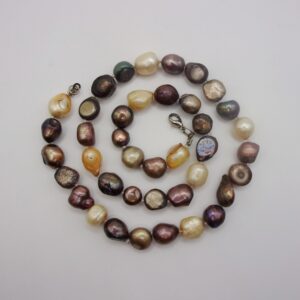 Vintage Coffee Multicolour Pearl Necklace - 19 inches