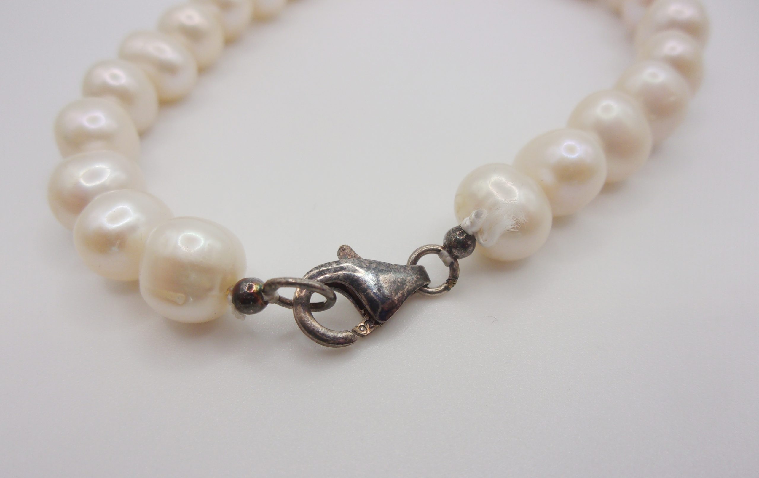 Natural Pearl Bracelet With Sterling Silver Clasp - Image 2