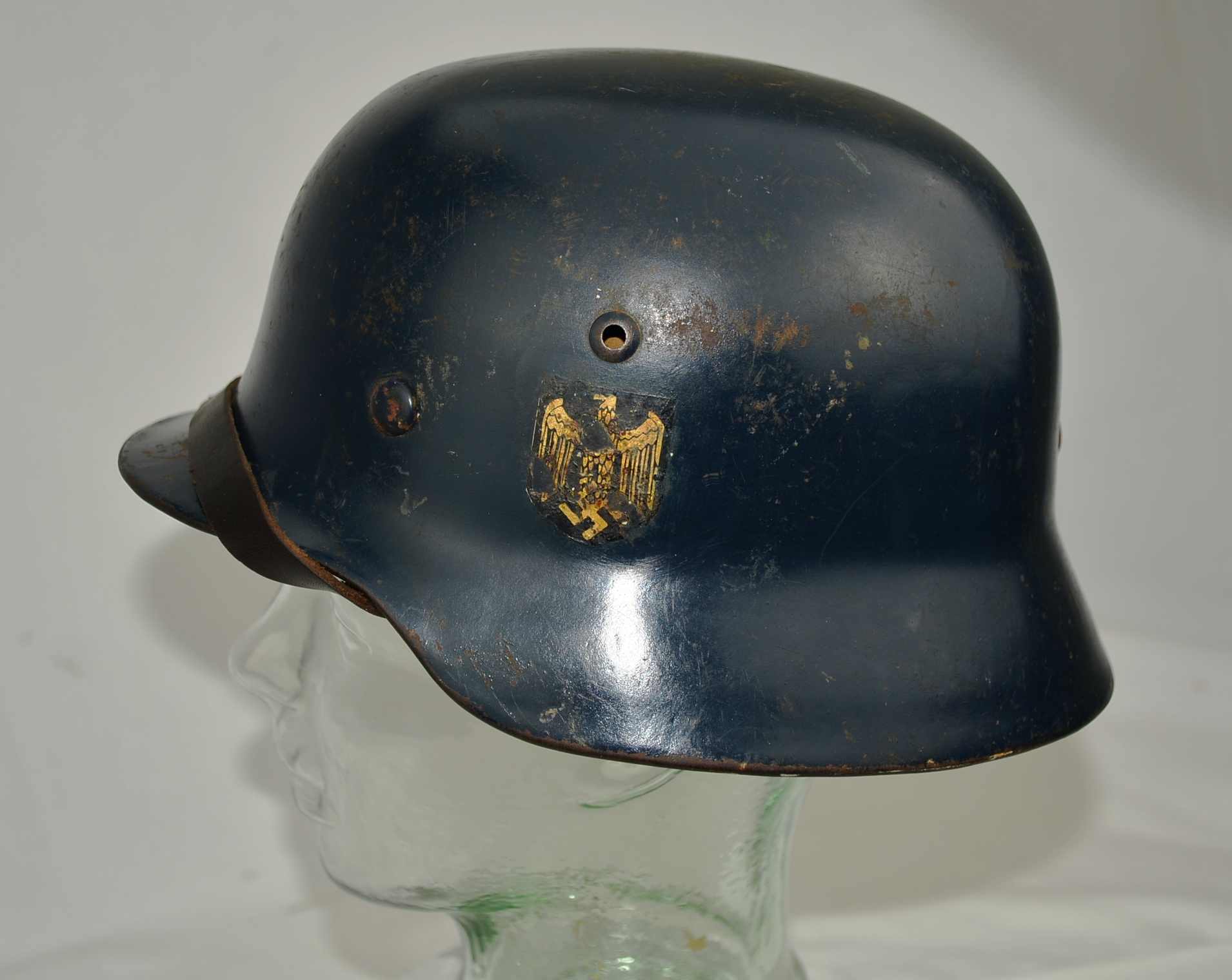 Original WW2 Double Decal German M35 Helmet - Image 2