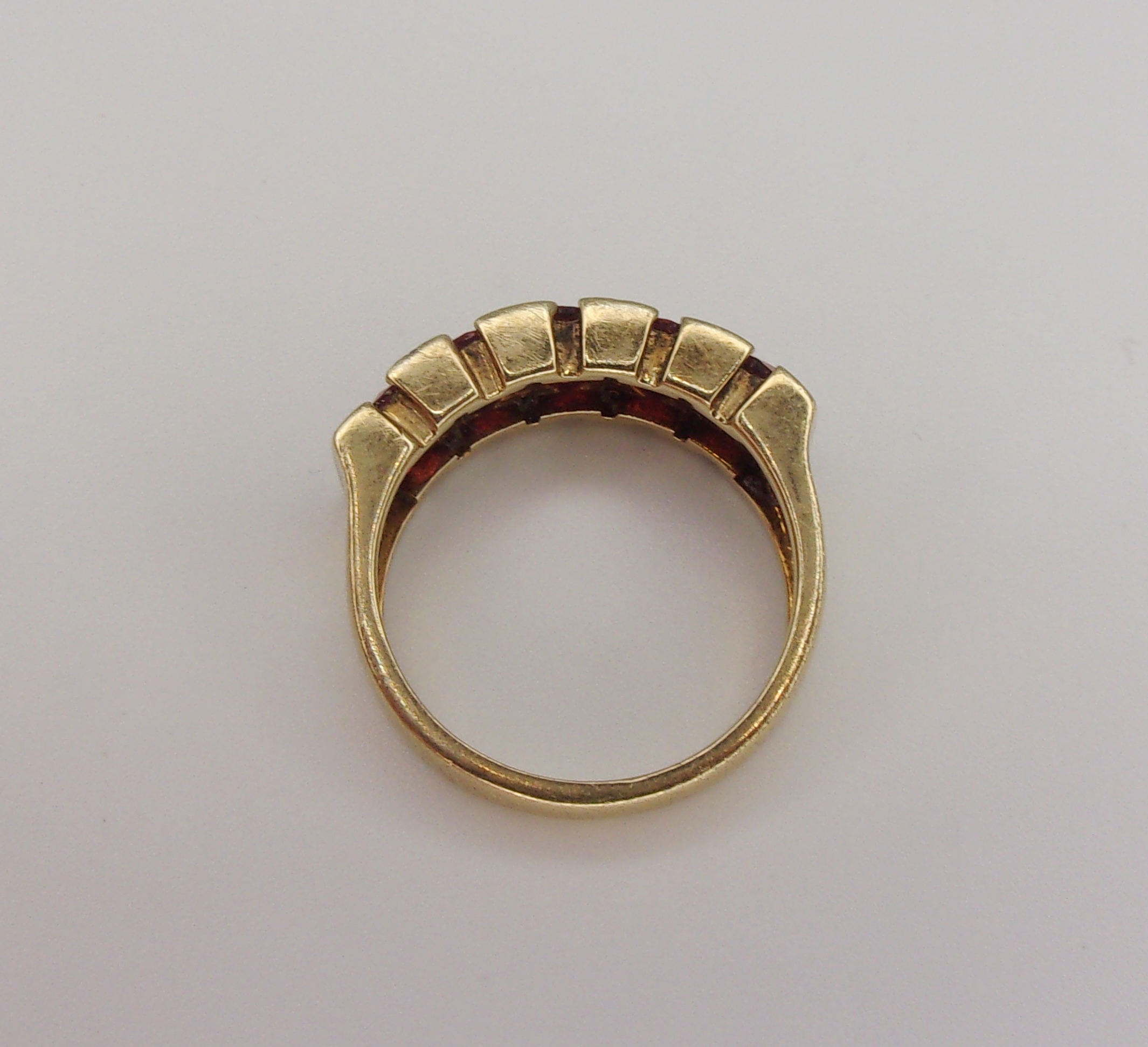 9ct Yellow Gold Ruby & Diamond Ring UK Size K US 5 ¼ - Image 5