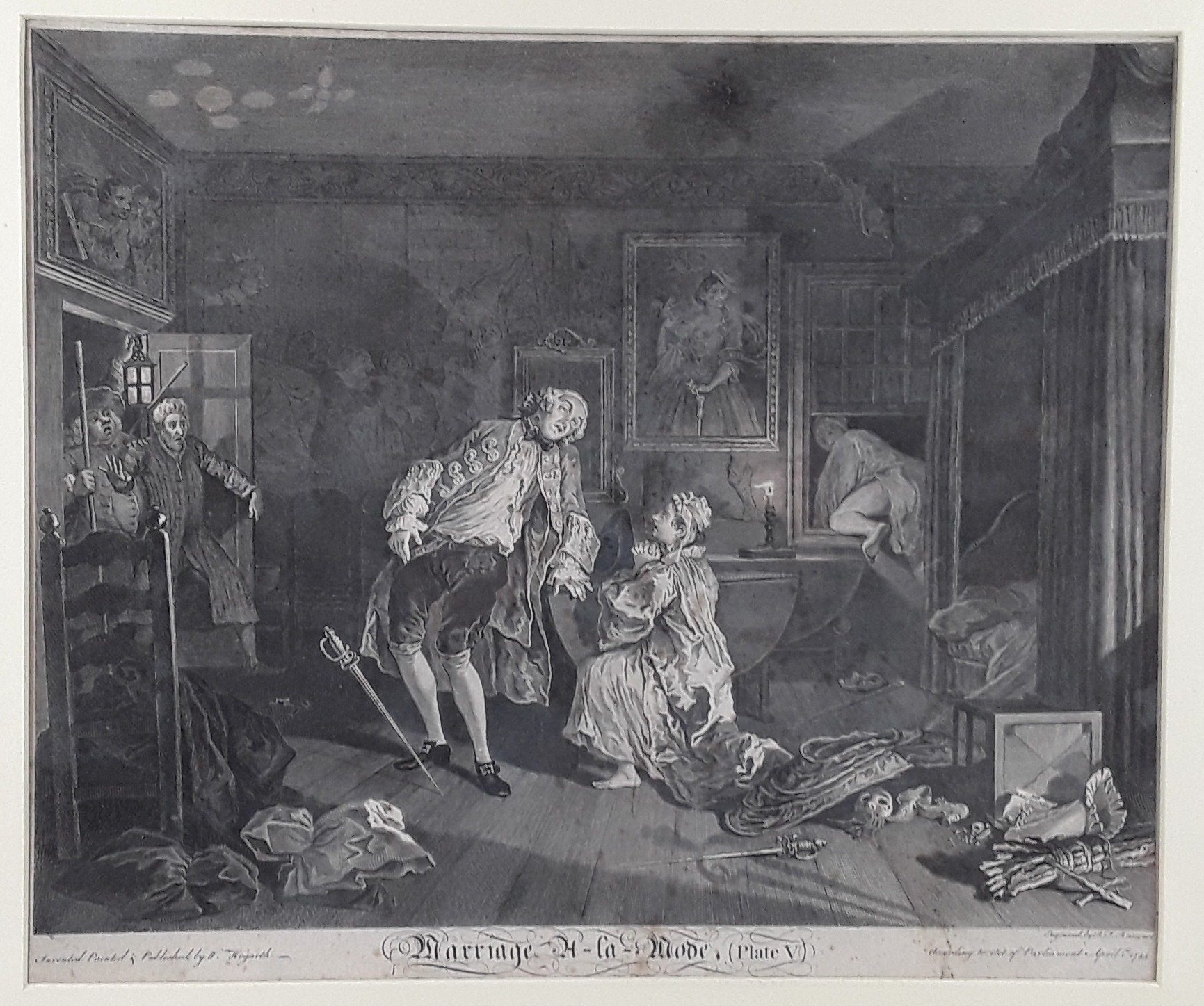 R.F. Ravenet Engraving ‘Marriage A-la-Mode’ Plate V After William Hogarth c1745 - Image 2