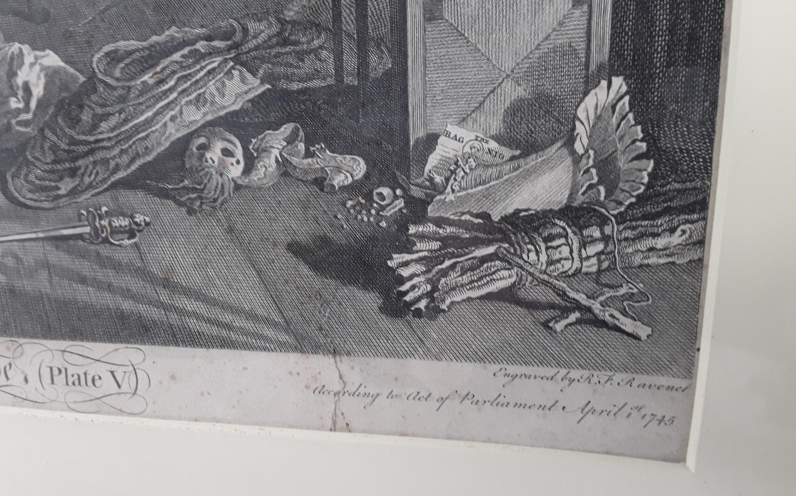 R.F. Ravenet Engraving ‘Marriage A-la-Mode’ Plate V After William Hogarth c1745 - Image 3