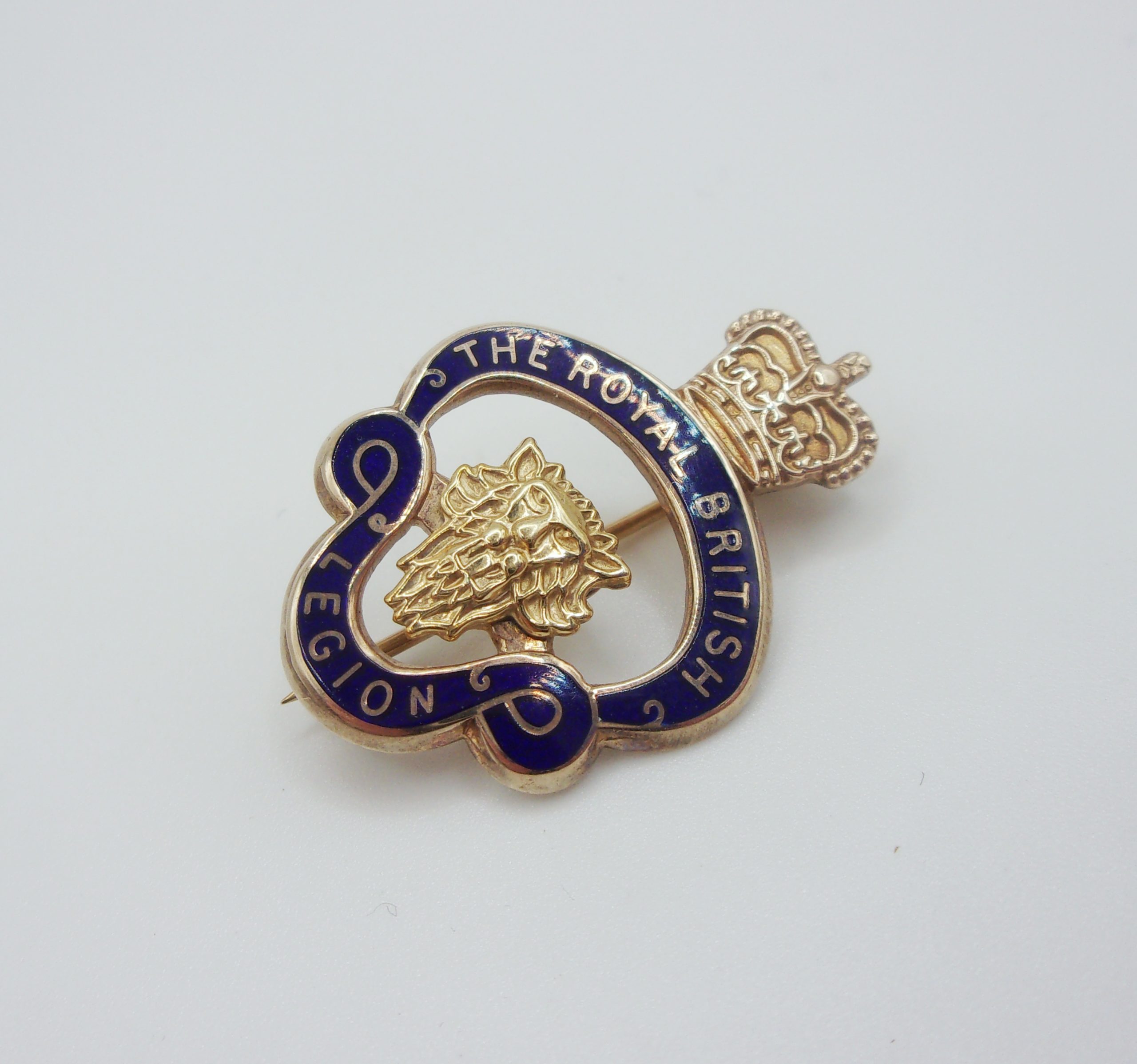 9ct Yellow Gold & Enamel Royal British Legion Pin Badge