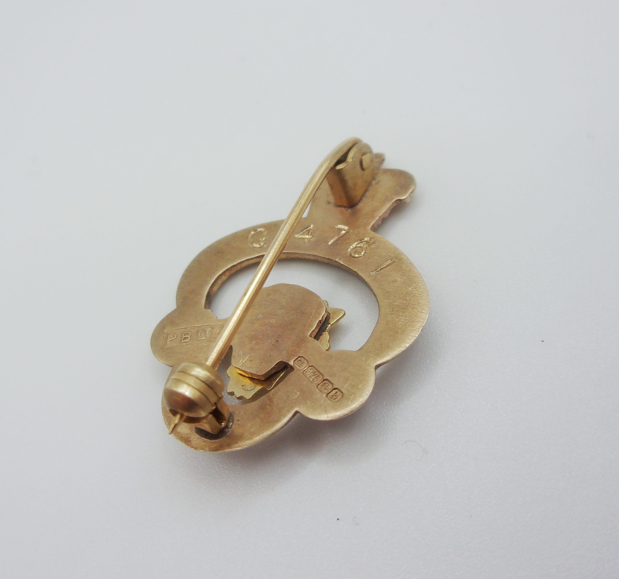 9ct Yellow Gold & Enamel Royal British Legion Pin Badge - Image 4