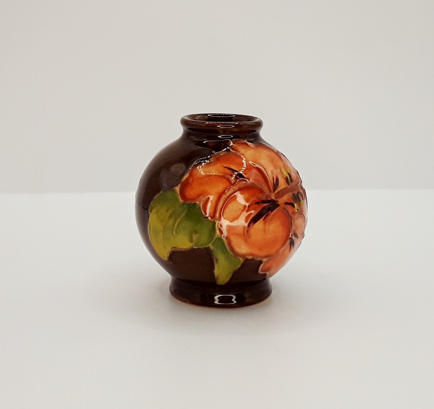 Moorcroft Miniature Hibiscus Pattern Vase - Image 3