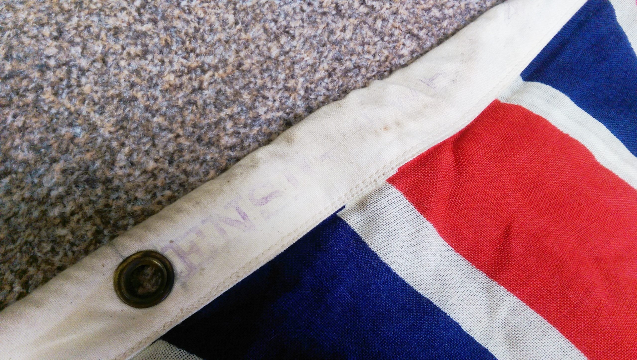 WW2 British Royal Navy White Ensign Ships Flag From HMS Pink Flower Class Corvette - Image 2
