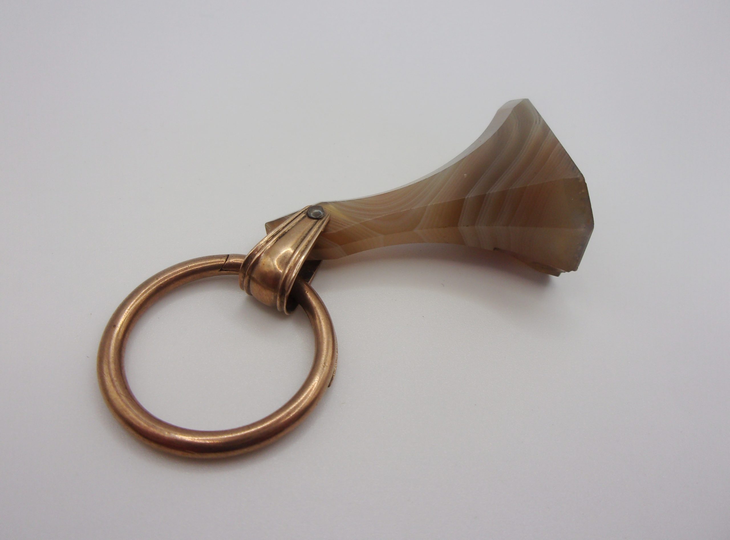 Victorian Rose Gold Plated Agate Seal Stamp Fob - Image 2