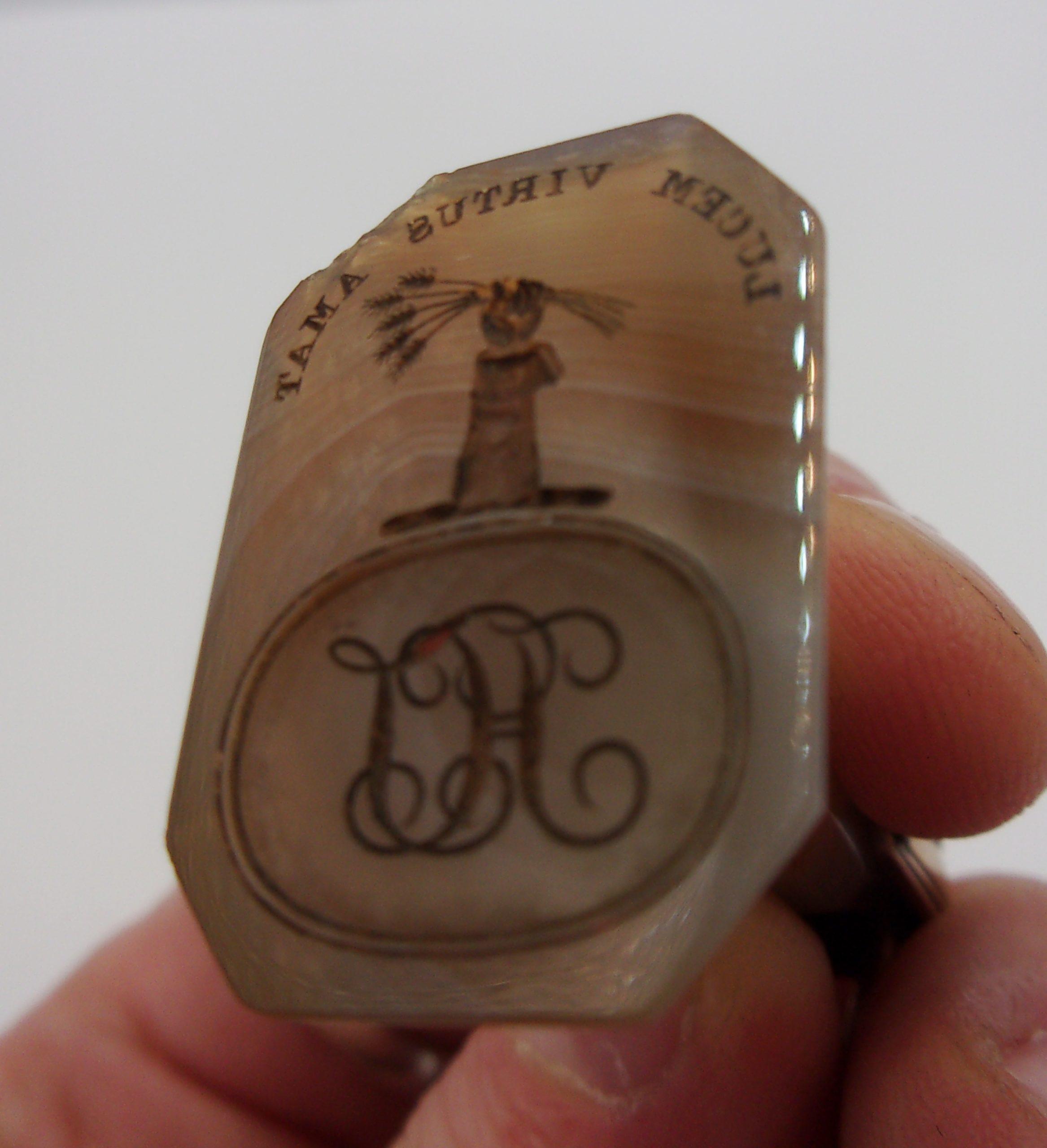 Victorian Rose Gold Plated Agate Seal Stamp Fob - Image 3