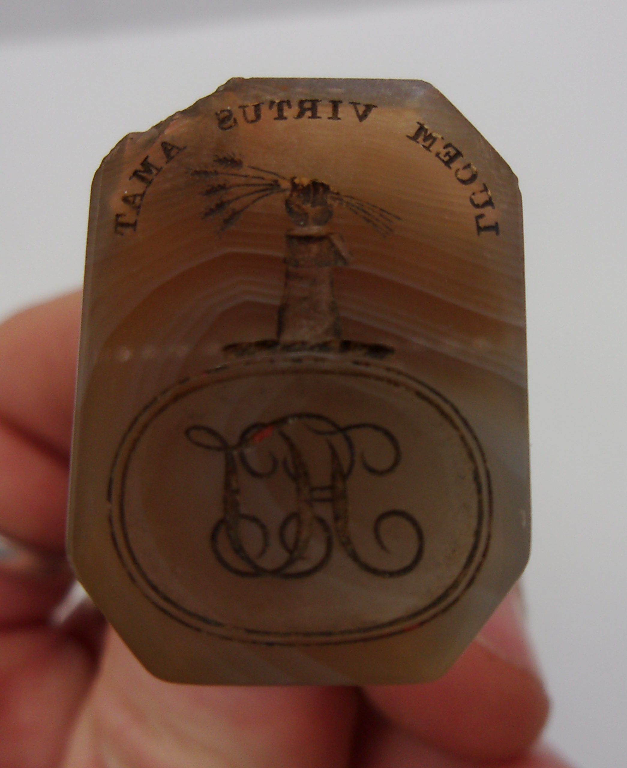 Victorian Rose Gold Plated Agate Seal Stamp Fob - Image 6
