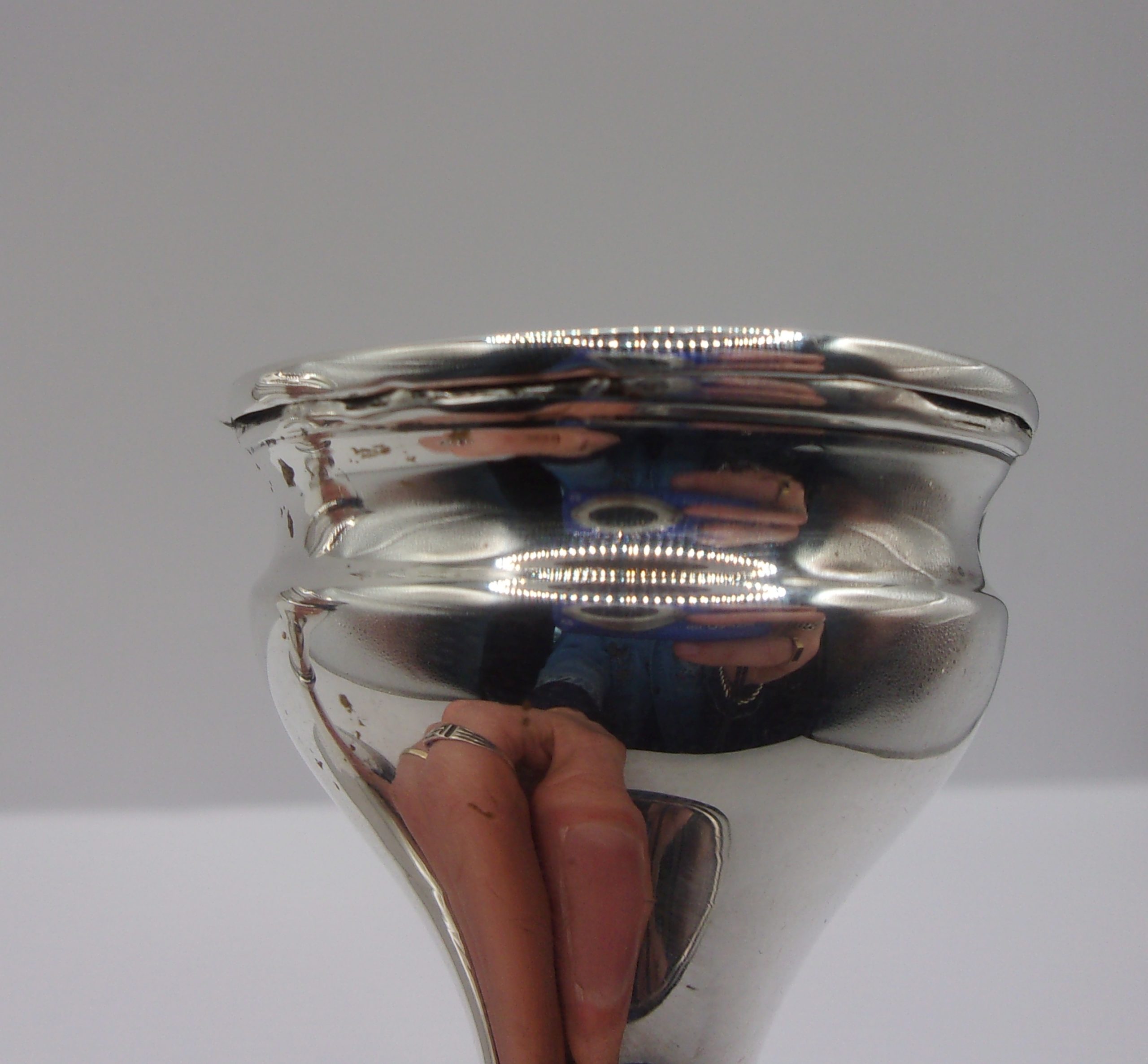 Pair Of Squat Sterling Silver Candlesticks – Birmingham 1920 - Image 7