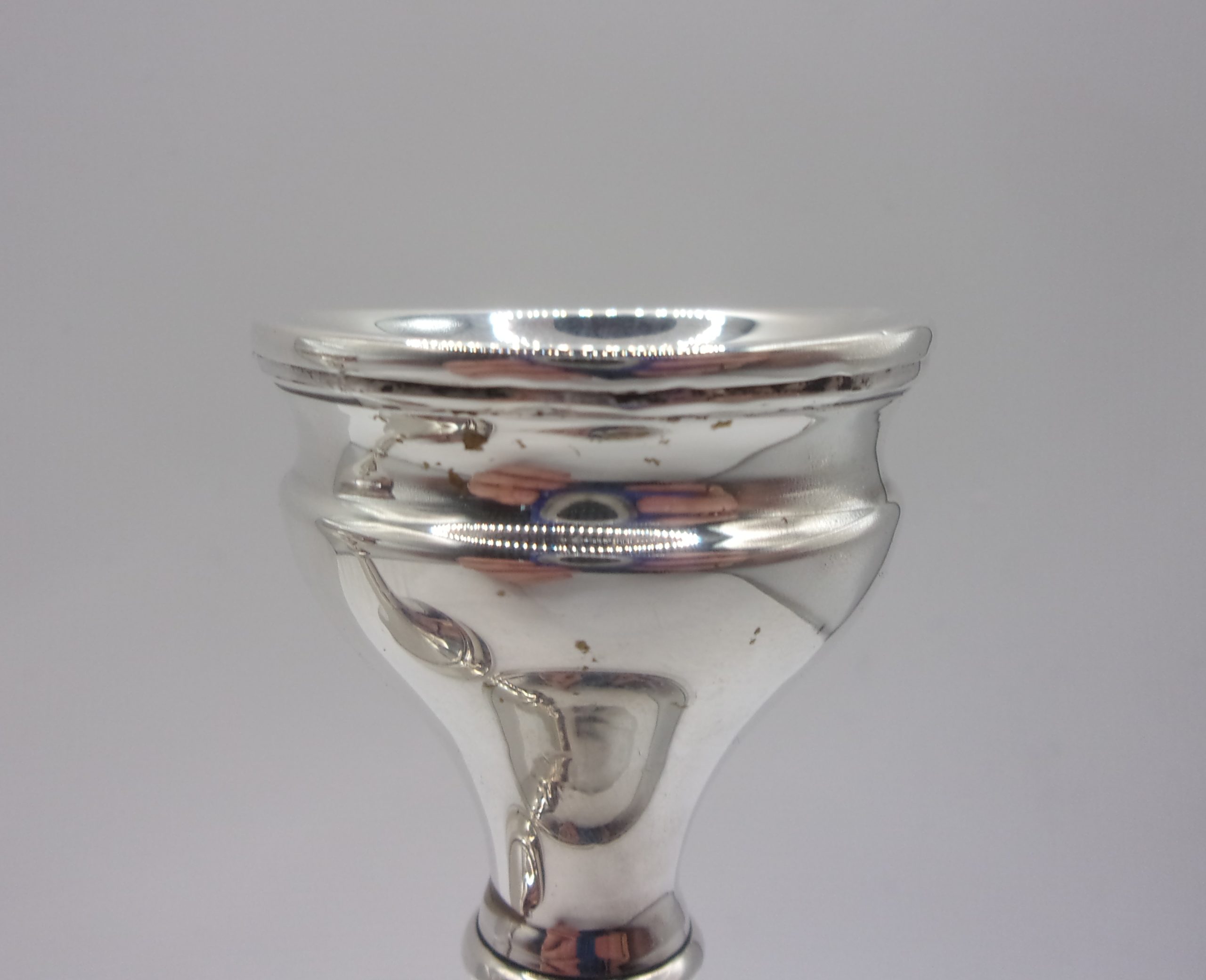 Pair Of Squat Sterling Silver Candlesticks – Birmingham 1920 - Image 8