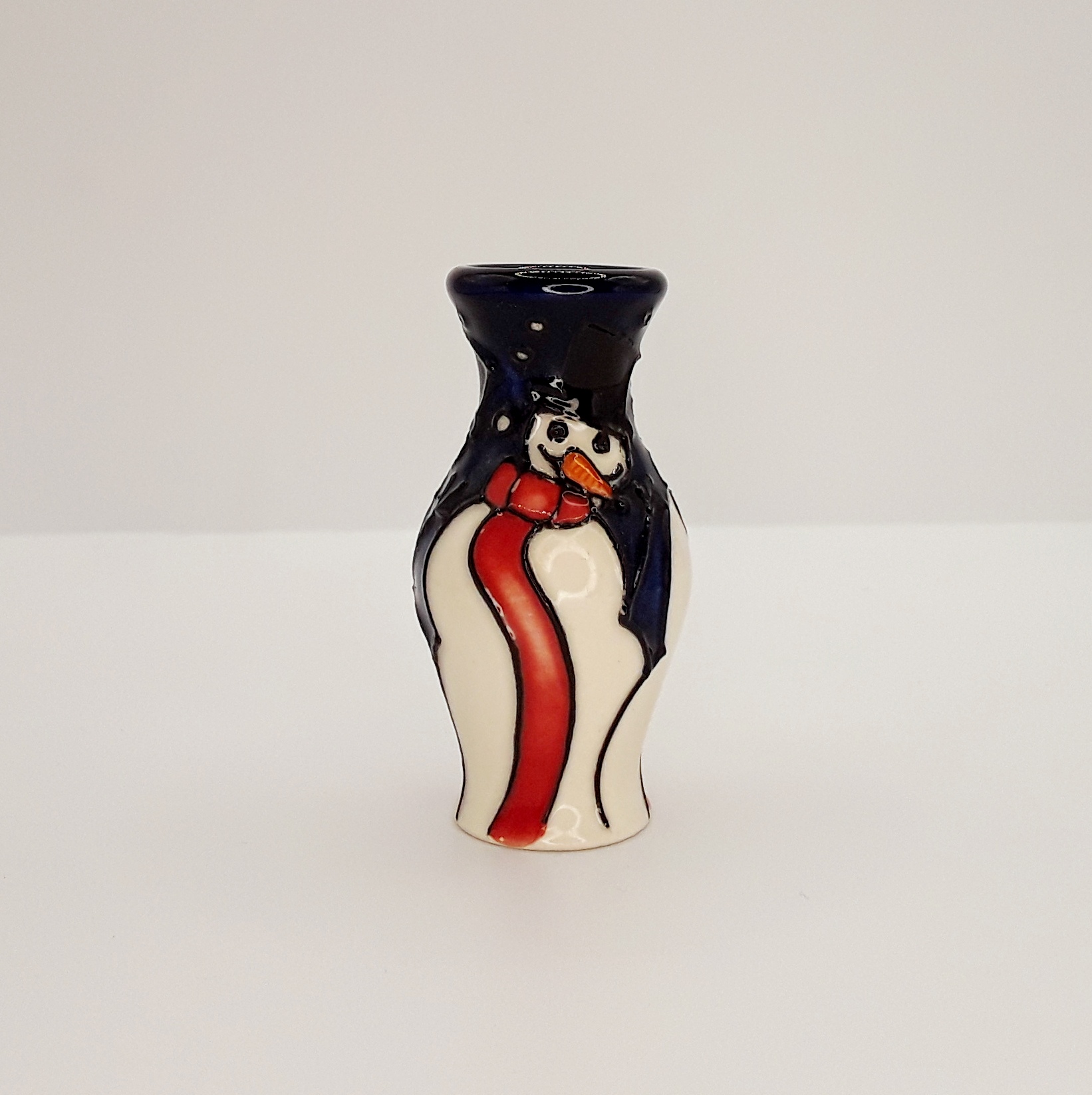 Moorcroft Miniature Snowman Pattern Vase