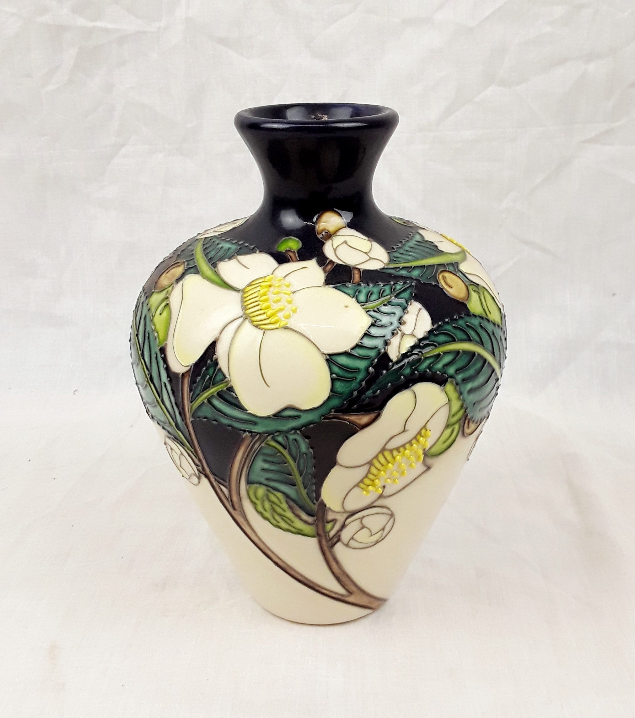 Moorcroft White Magnolia Pattern Vase No. 12/50