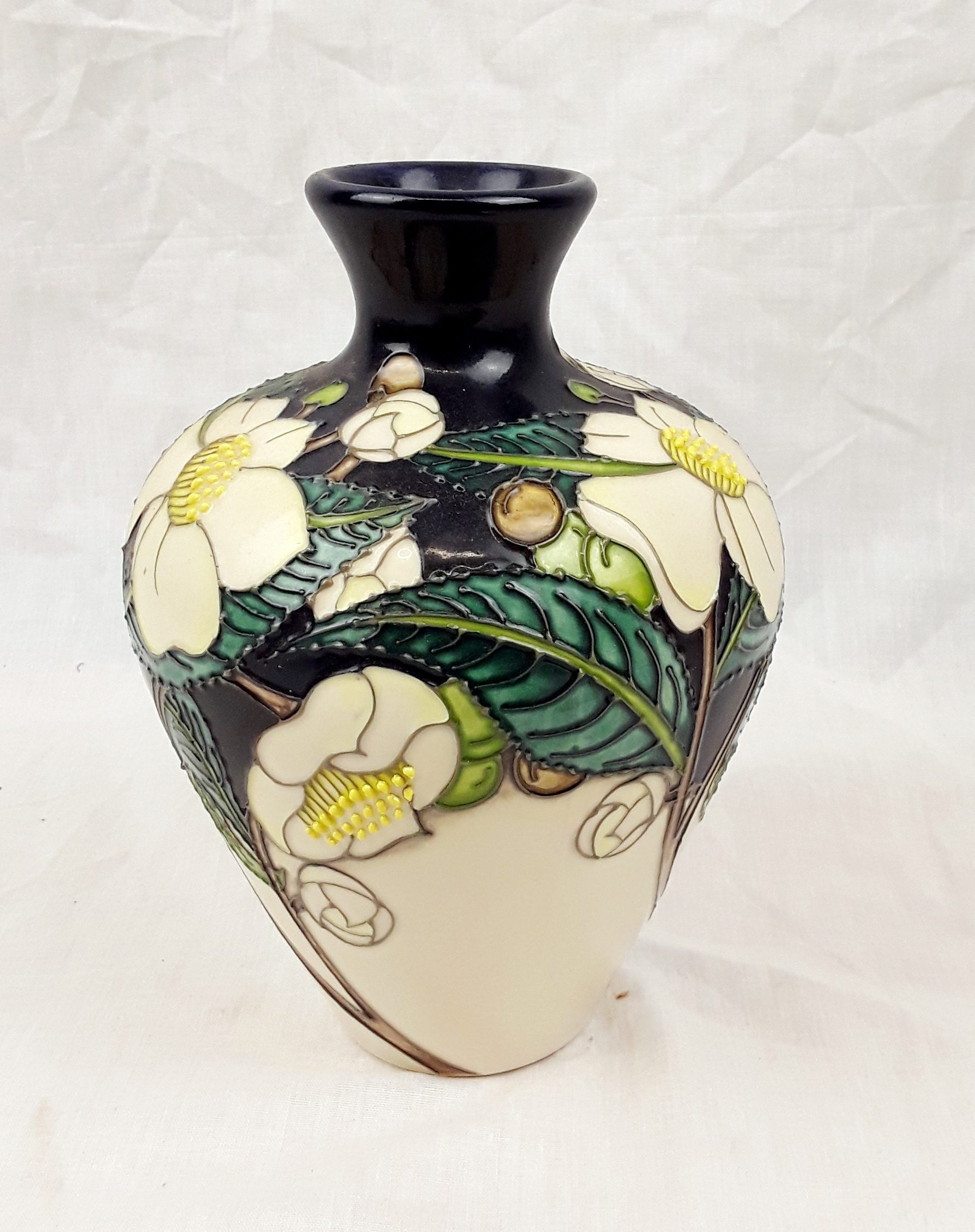 Moorcroft White Magnolia Pattern Vase No. 12/50 - Image 2