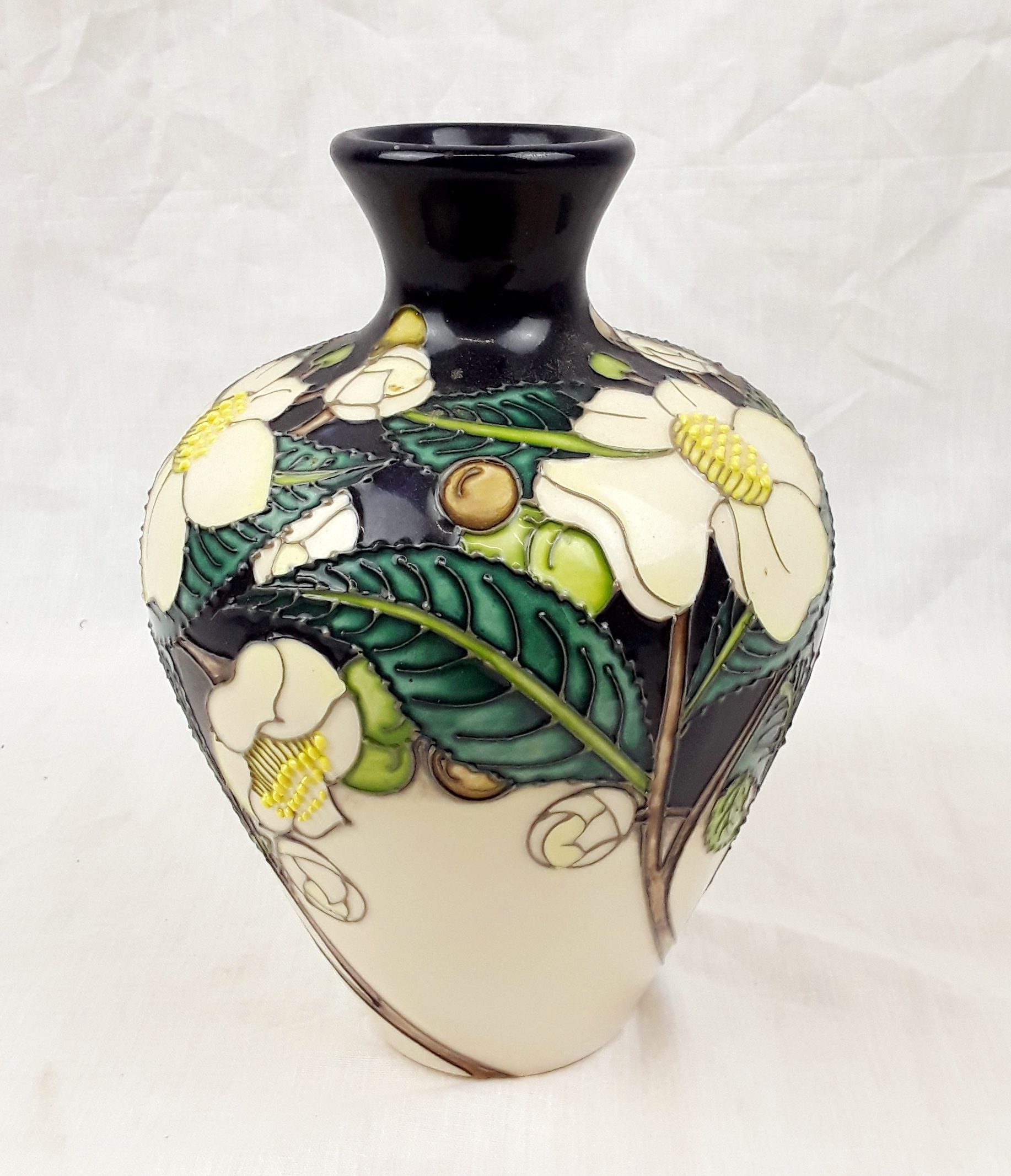 Moorcroft White Magnolia Pattern Vase No. 12/50 - Image 3