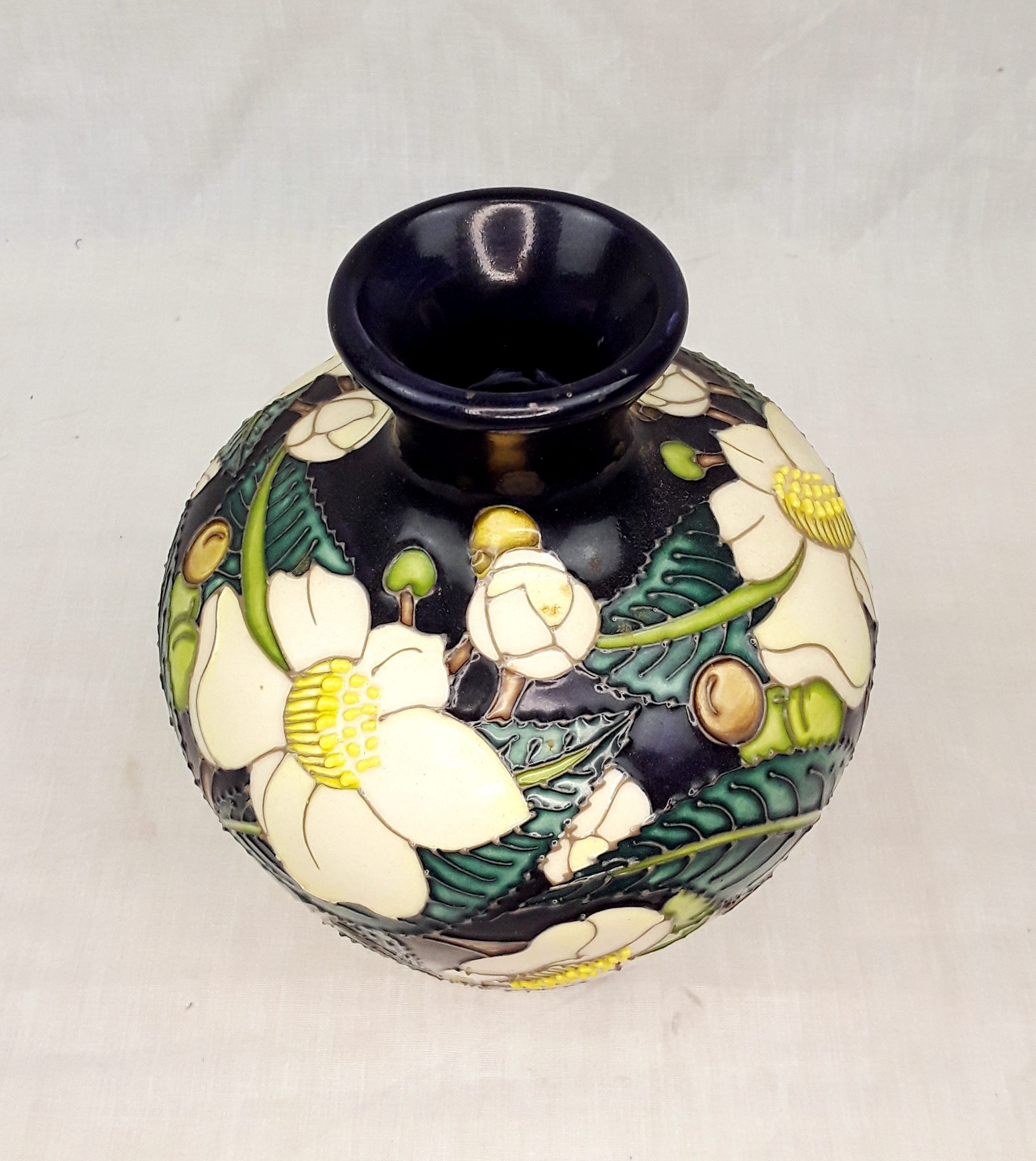 Moorcroft White Magnolia Pattern Vase No. 12/50 - Image 4