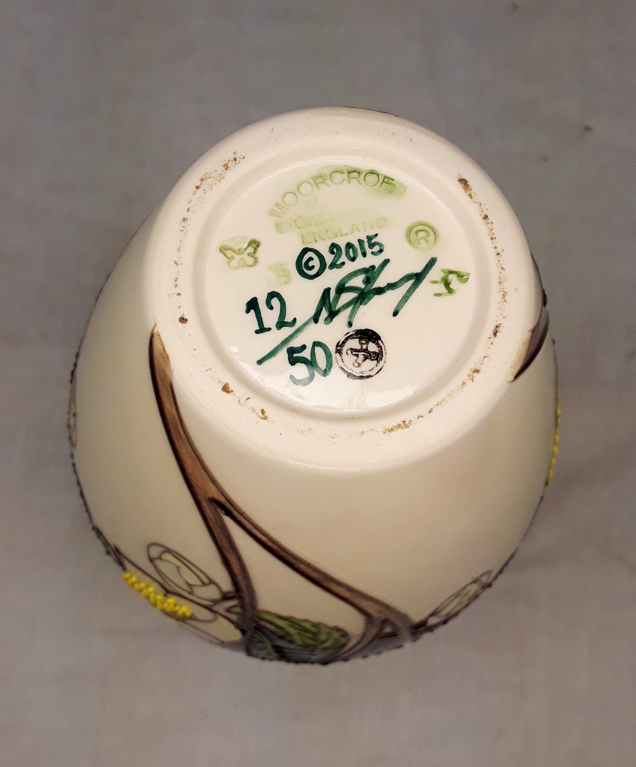 Moorcroft White Magnolia Pattern Vase No. 12/50 - Image 5