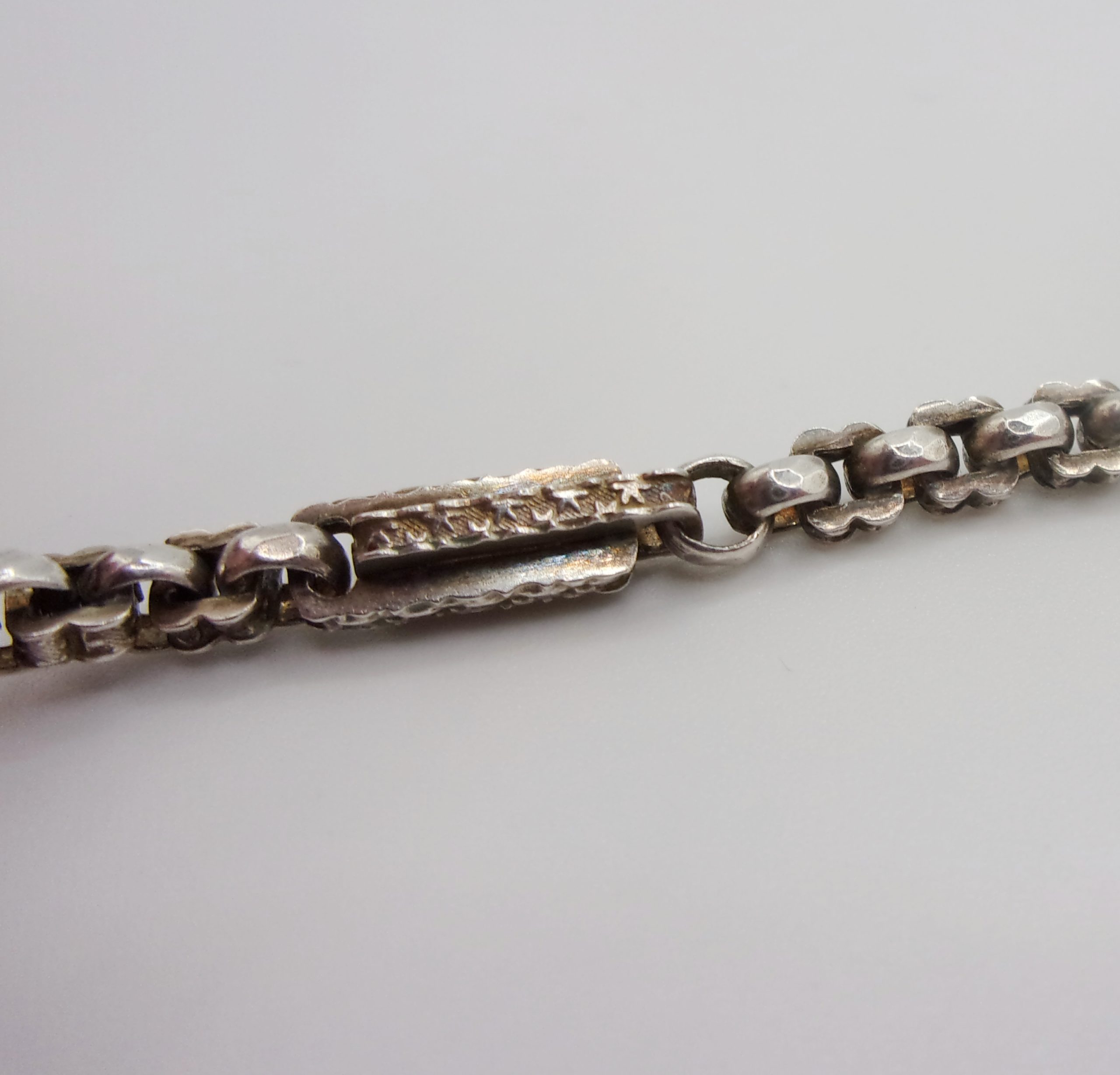 Sterling Silver Double Albert Watch Chain With 1902 Birmingham Vesta Case - Image 6