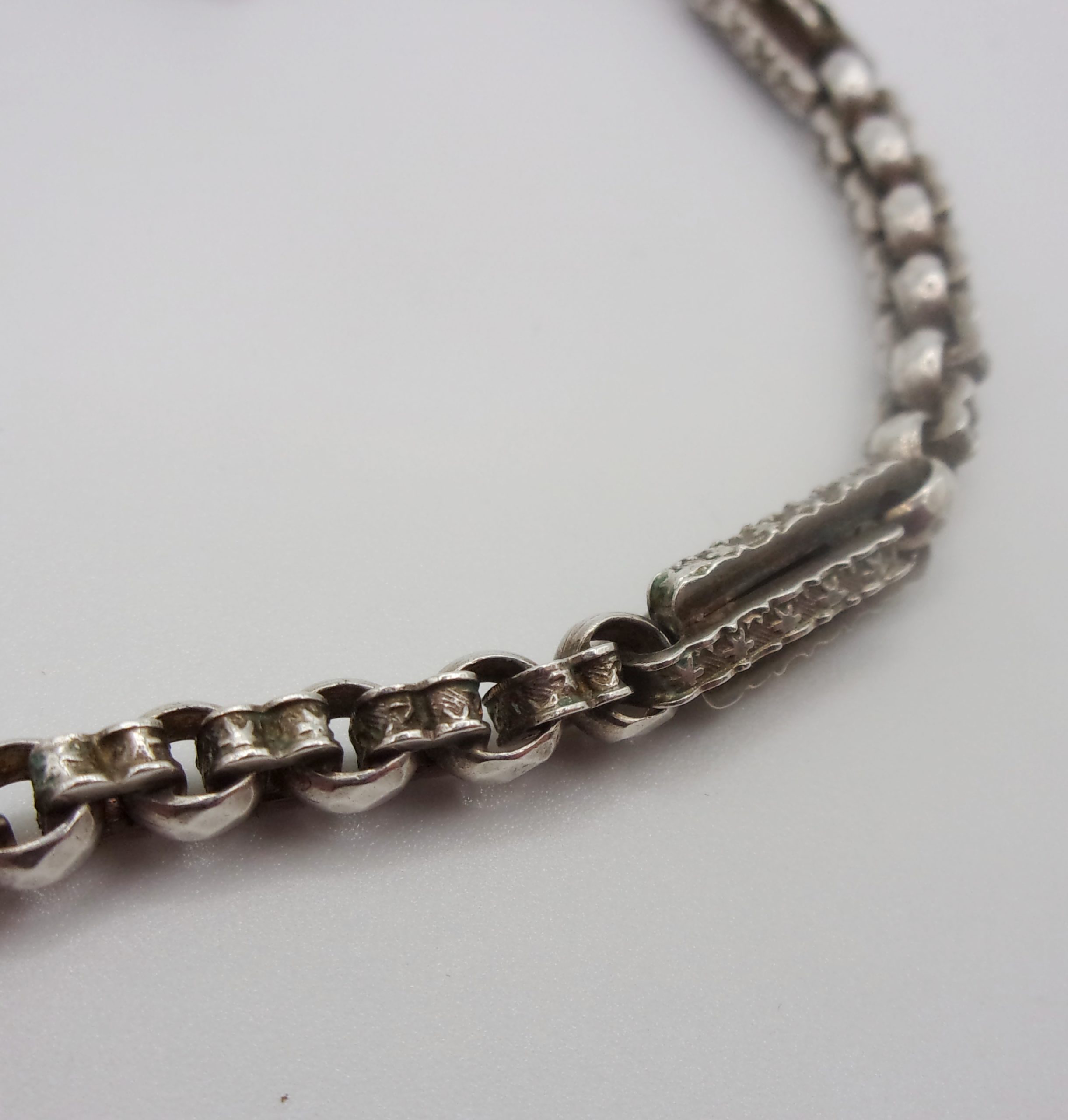 Sterling Silver Double Albert Watch Chain With 1902 Birmingham Vesta Case - Image 7