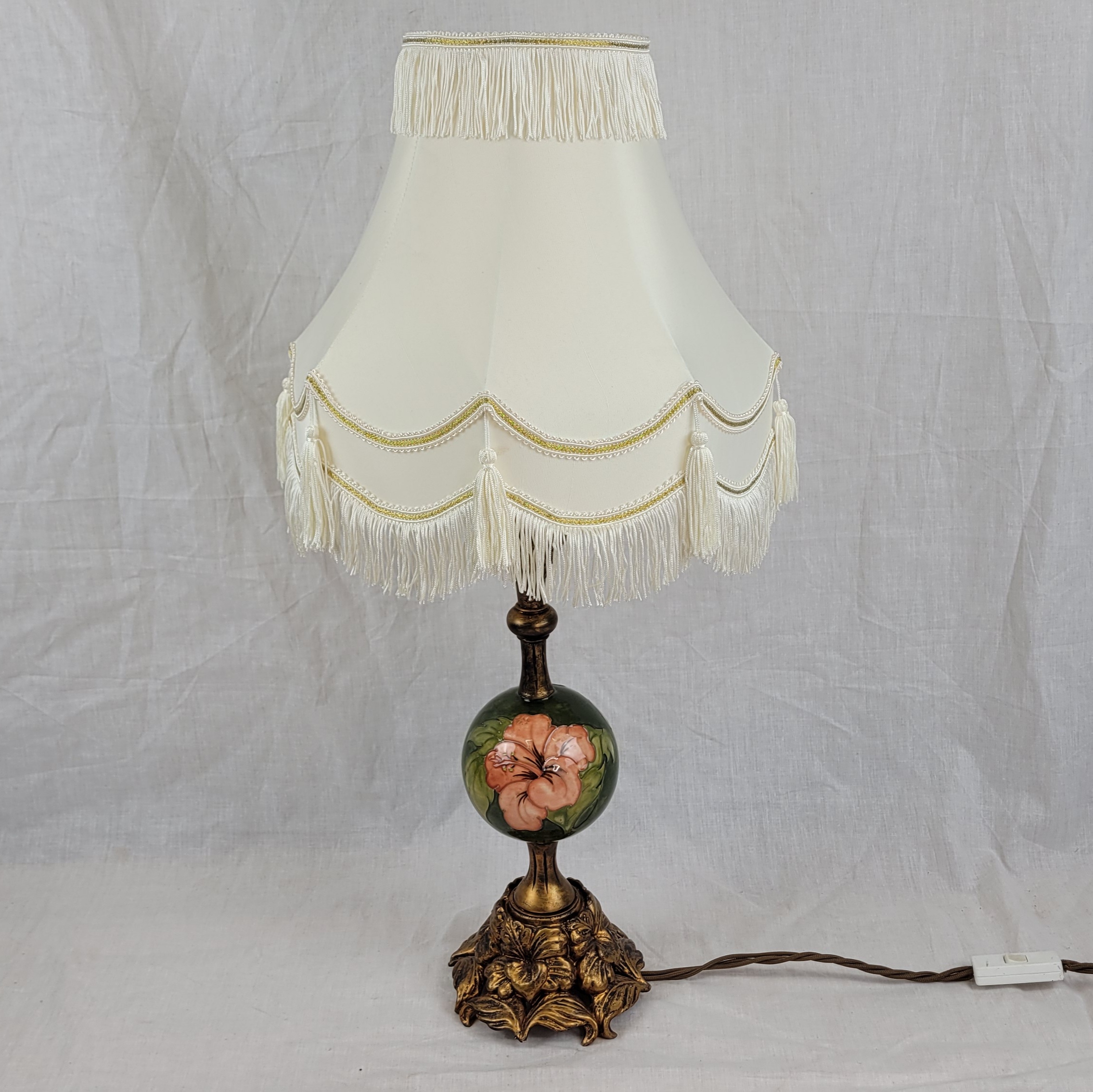 Moorcroft Magnolia Pattern Table Lamp With Shade