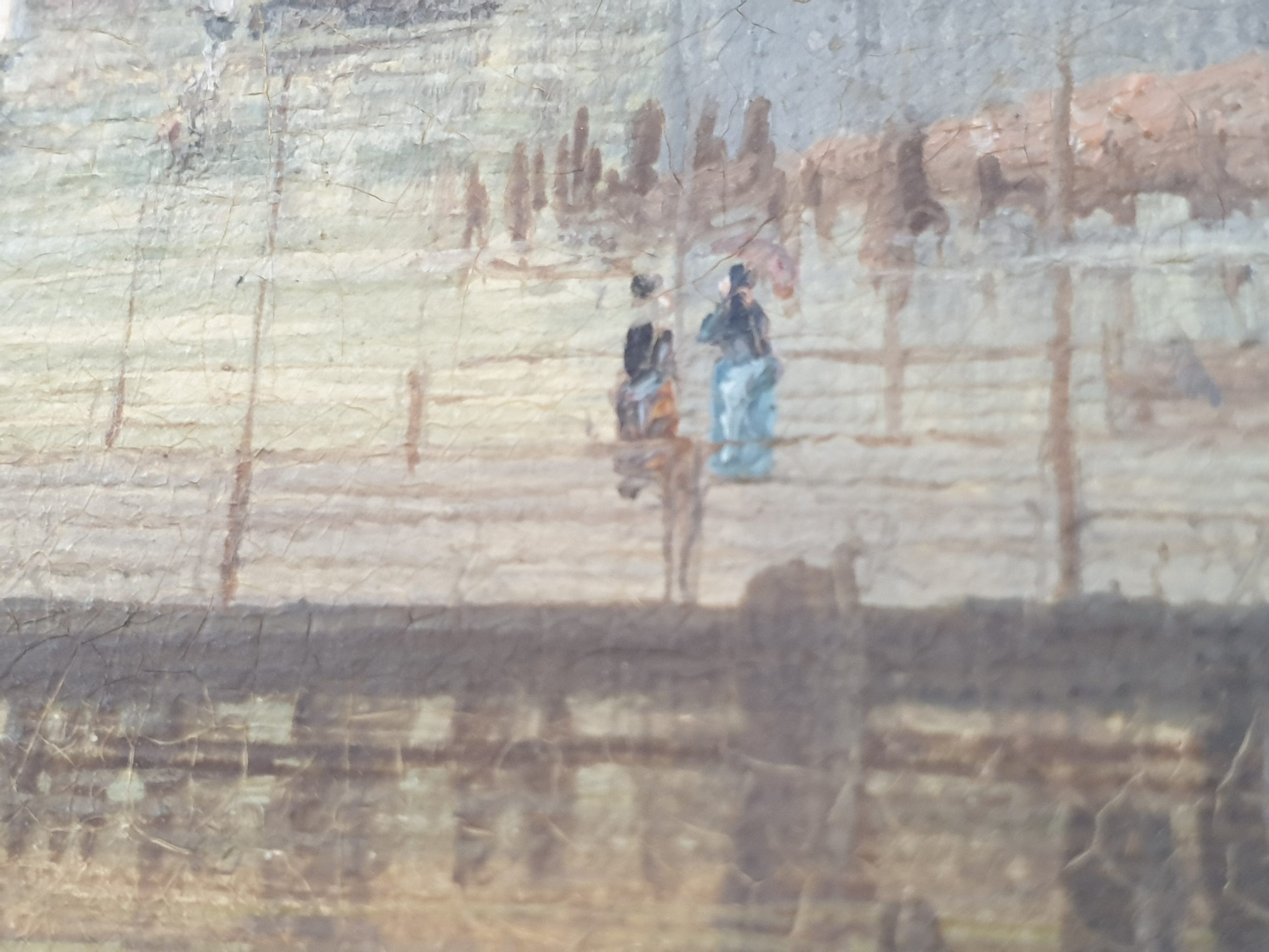Pair Of Circa 1880 Oil Paintings By C Allan Of Porchester Castle And Portsmouth Harbour - Image 5