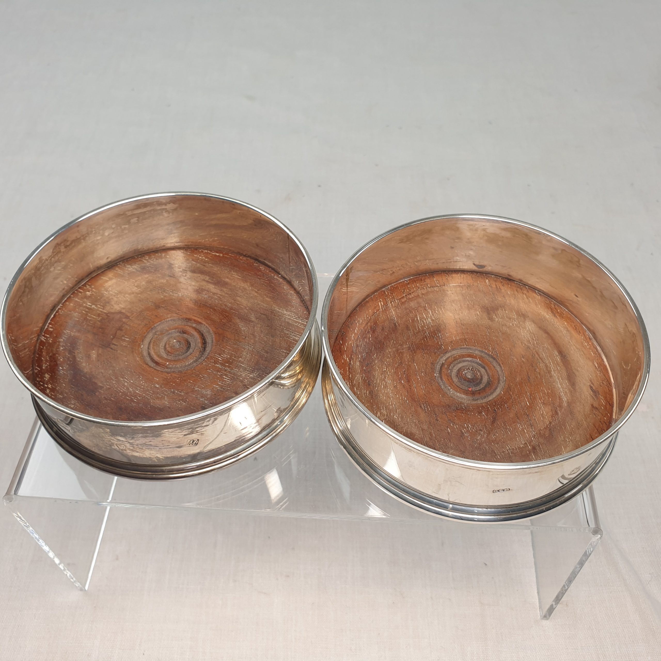 Pair Of Sterling Silver London 1961 Wine Coasters - Image 9