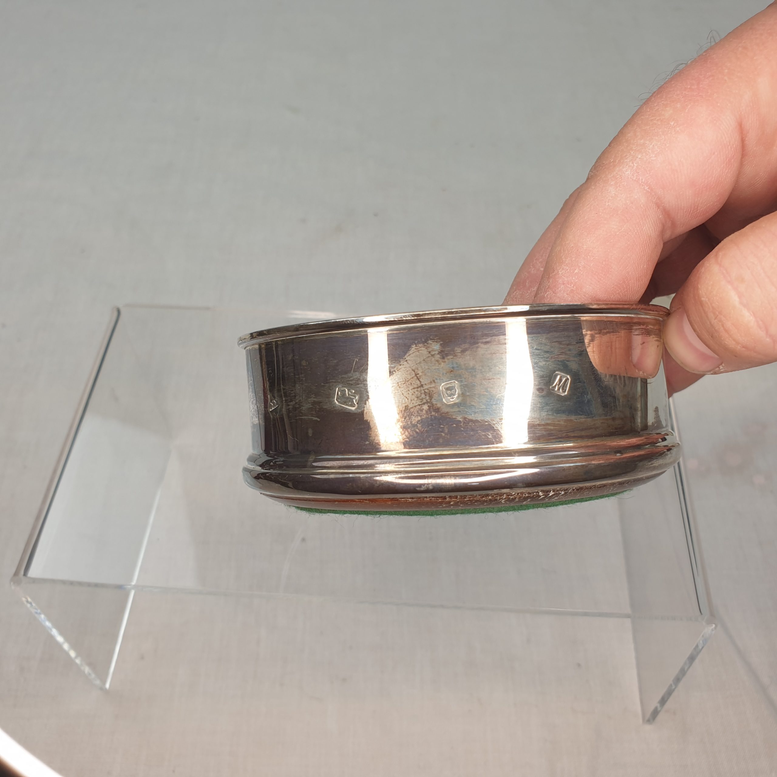 Pair Of Sterling Silver London 1961 Wine Coasters - Image 7