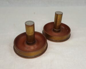 Pair Of 25 Pounder WW2 Shell Ashtrays With French Coins