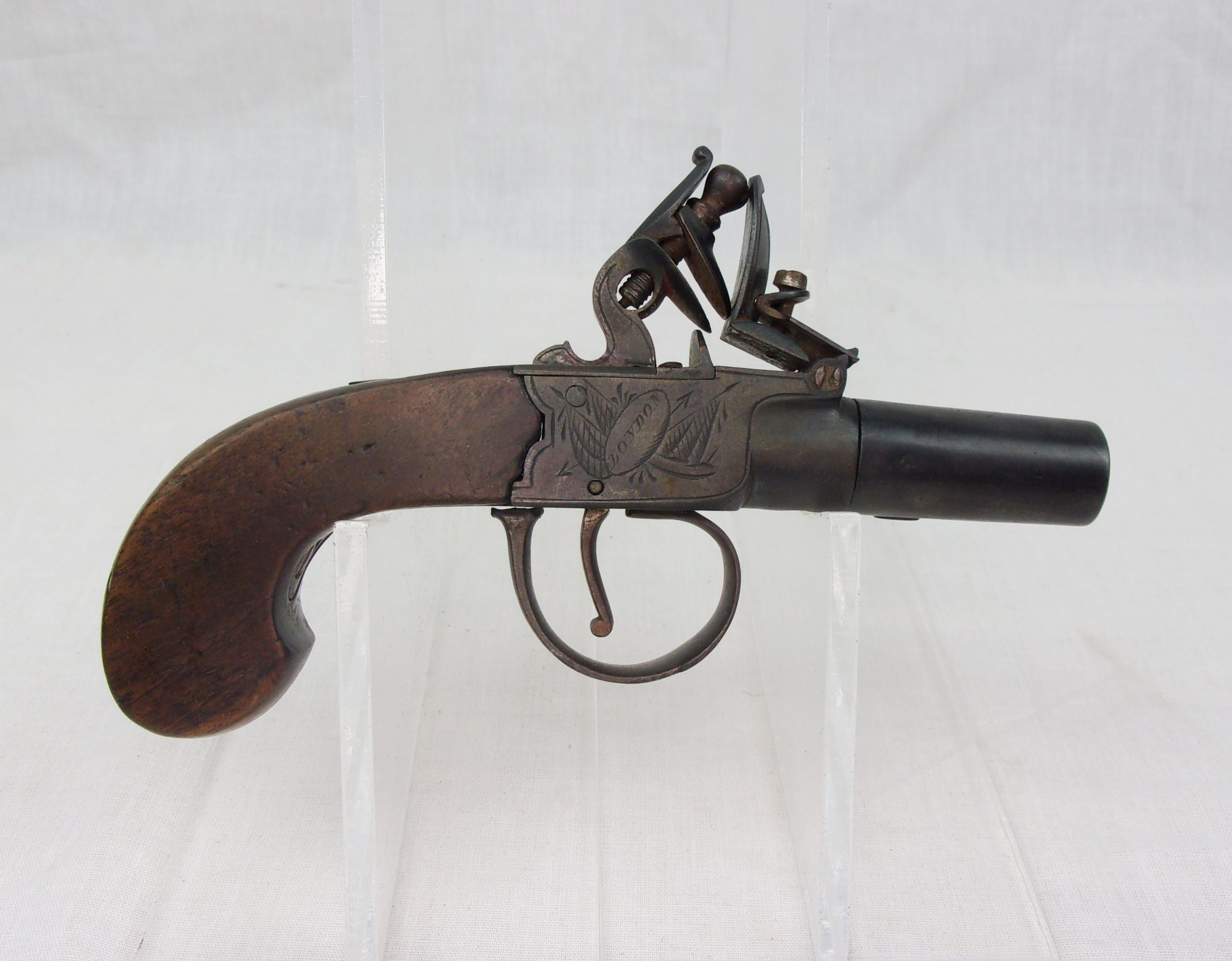 Circa 1780 Parr Of London Flintlock Turnoff Barrel Pistol