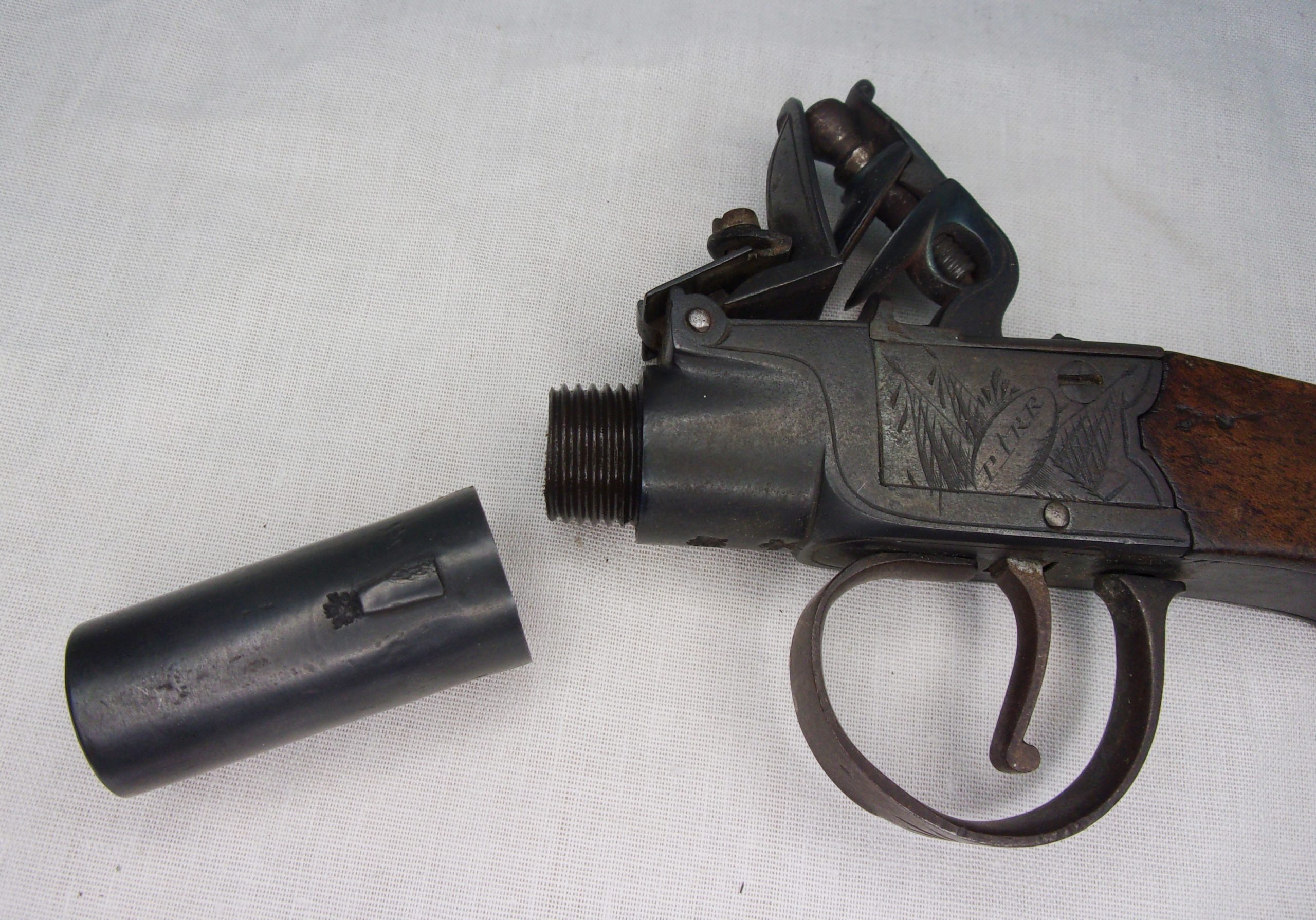 Circa 1780 Parr Of London Flintlock Turnoff Barrel Pistol - Image 8