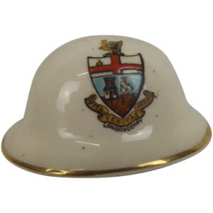 Purcelle Crested China WW1 Brodie Helmet With Londonderry Crest