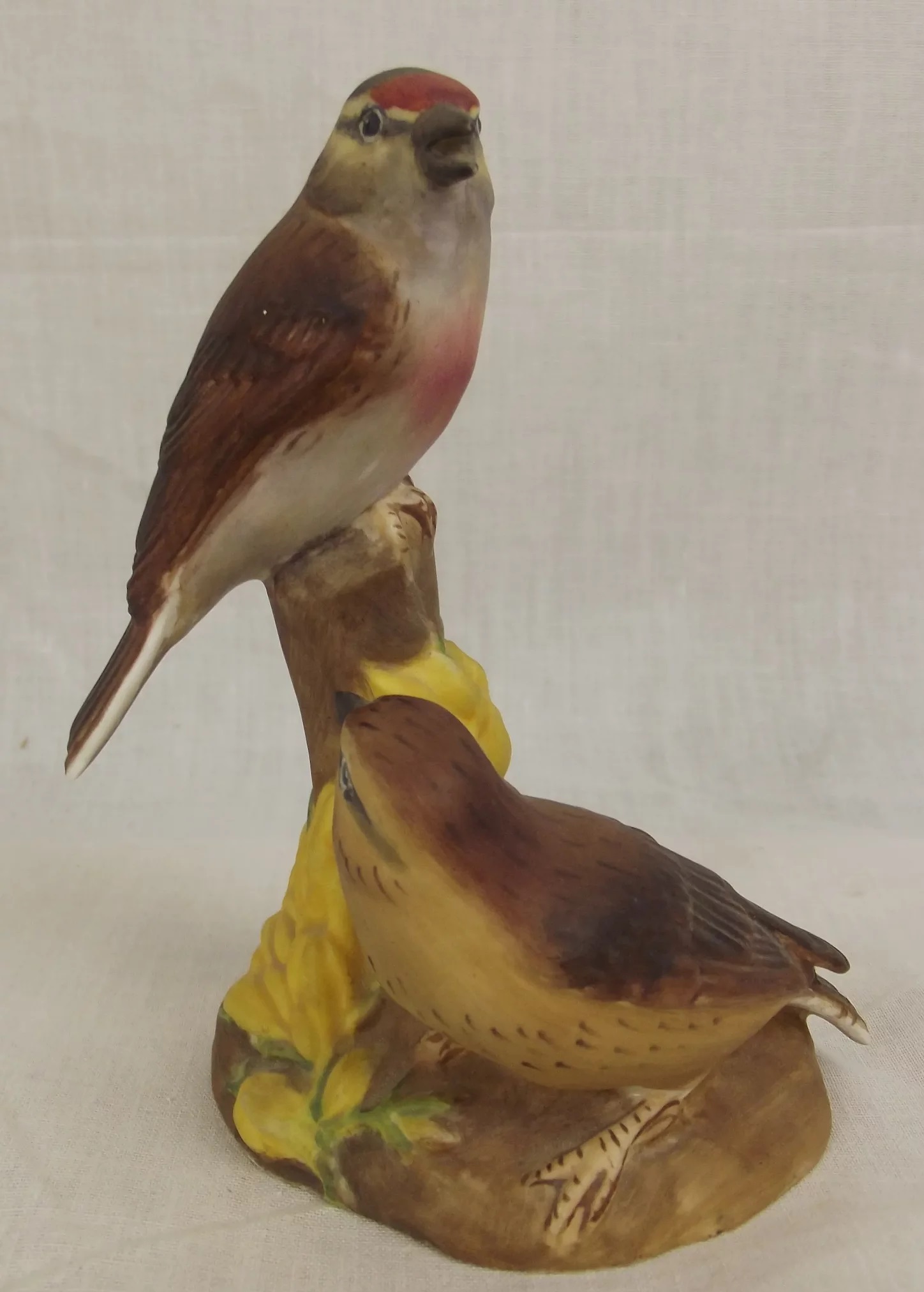 Royal Worcester Pair Of Linnet Birds x3365 - Image 2