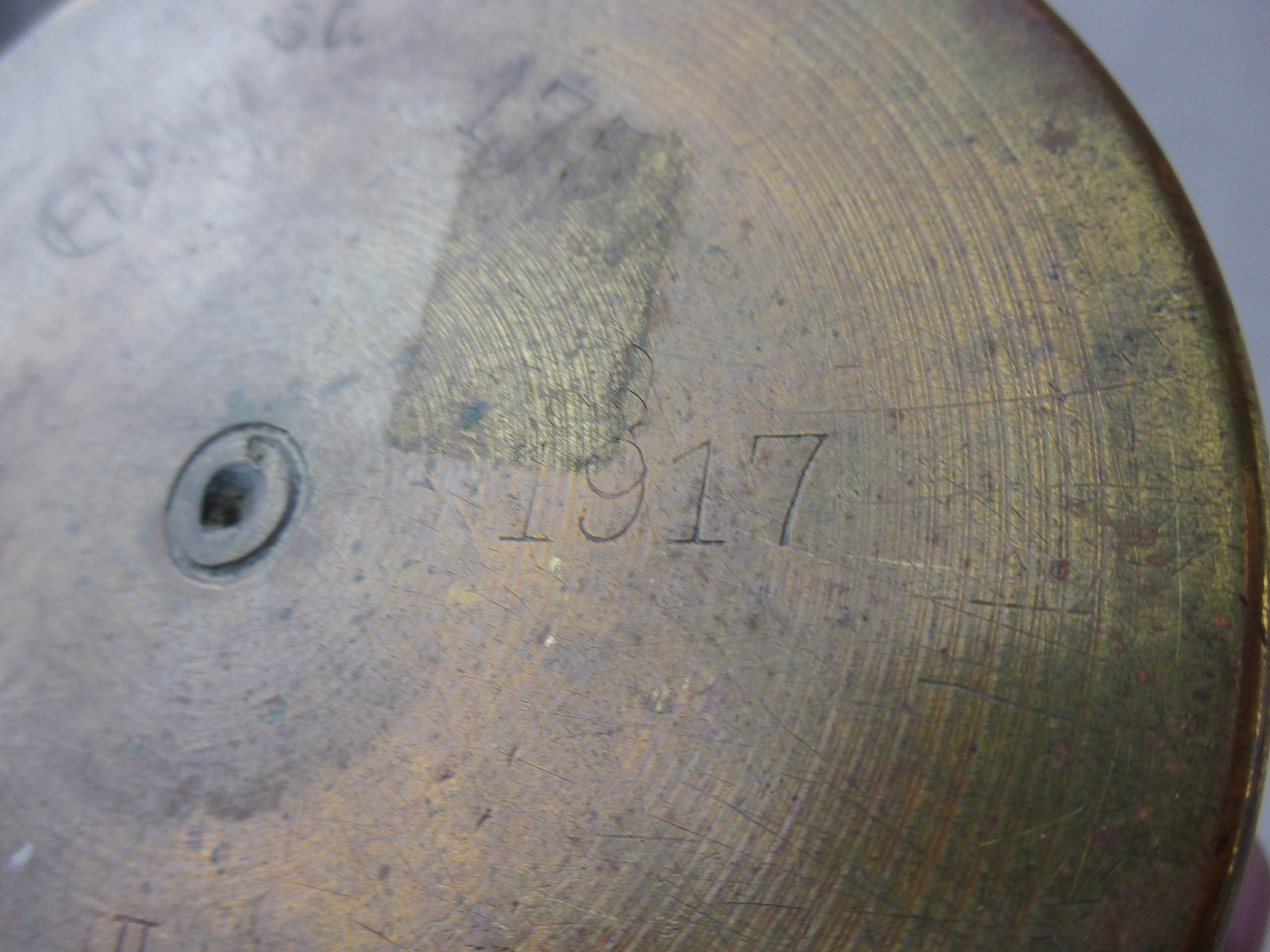 WW1 1917 Western Front Bailleul 6 Pounder Trench Art Shell Case - Image 5