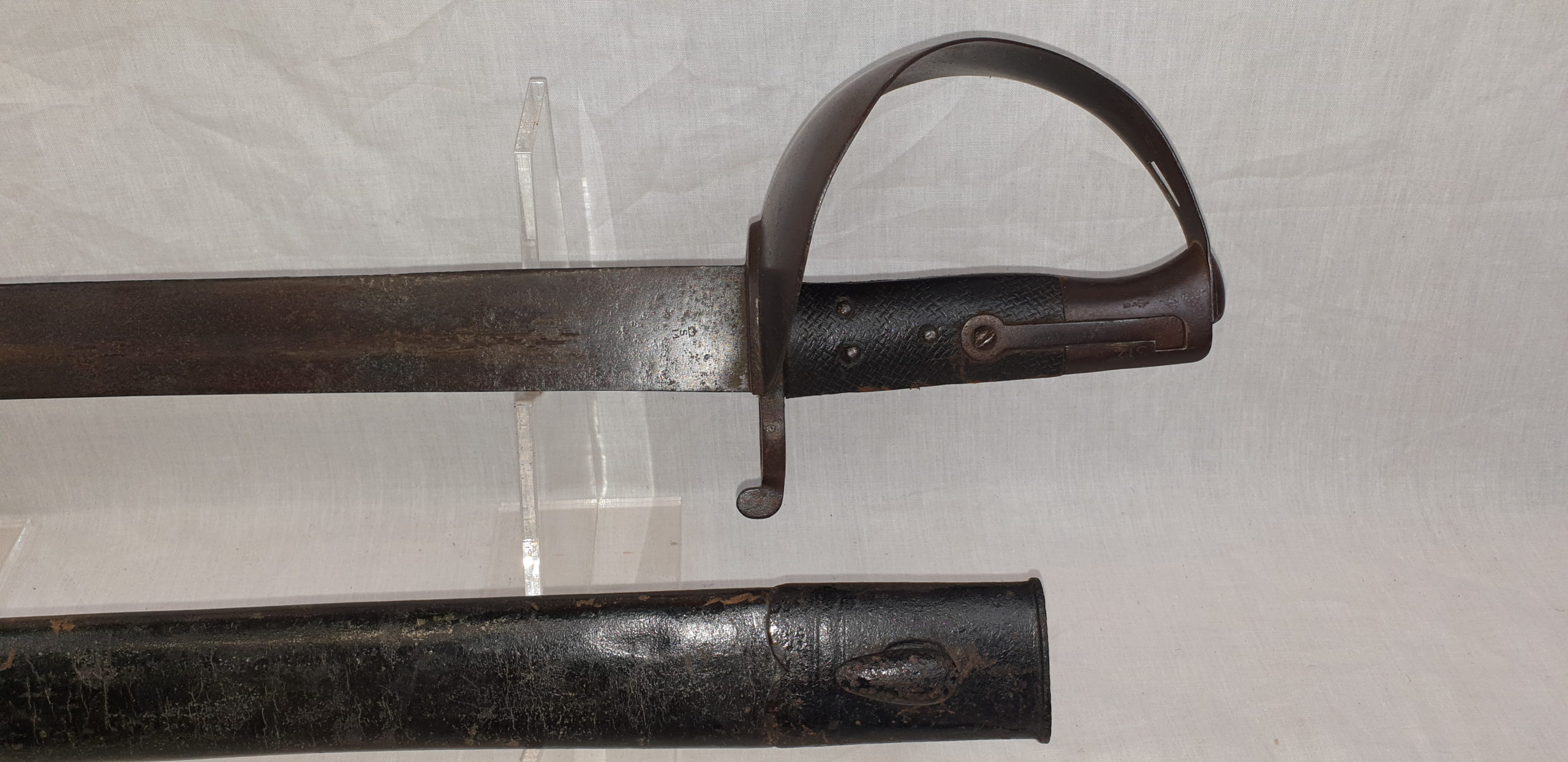 1858 Pattern Naval Enfield Cutlass Bayonet and scabbard pre-1862 - Image 12