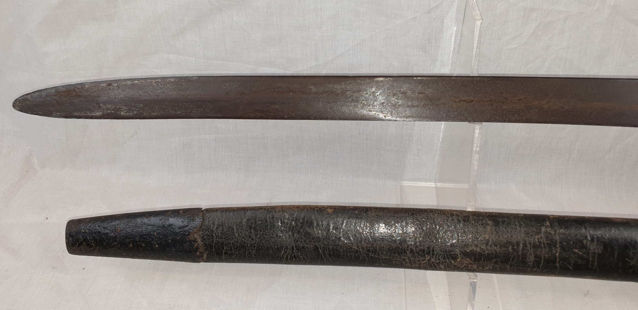 1858 Pattern Naval Enfield Cutlass Bayonet and scabbard pre-1862 - Image 16