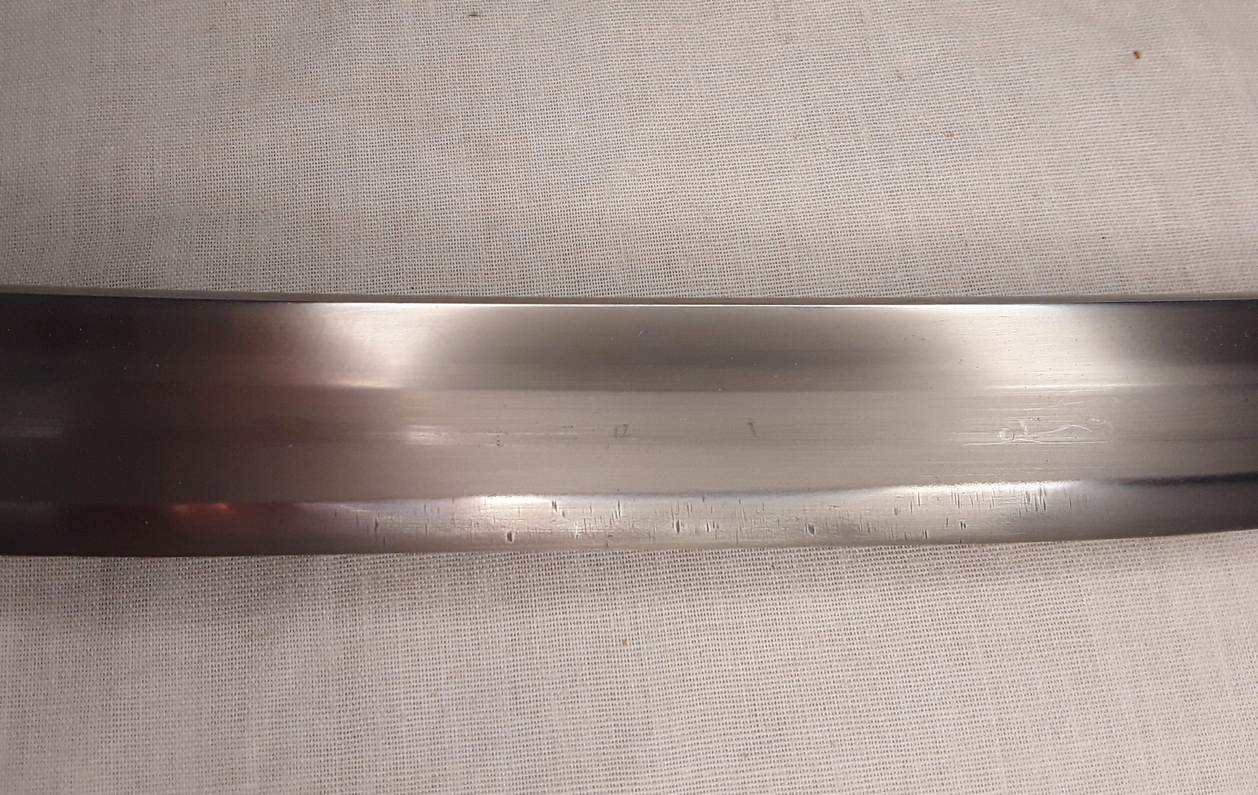 18th Century Signed Shinto Wakizashi Sword In Red Lacquered Scabbard With Kozuka - Image 24