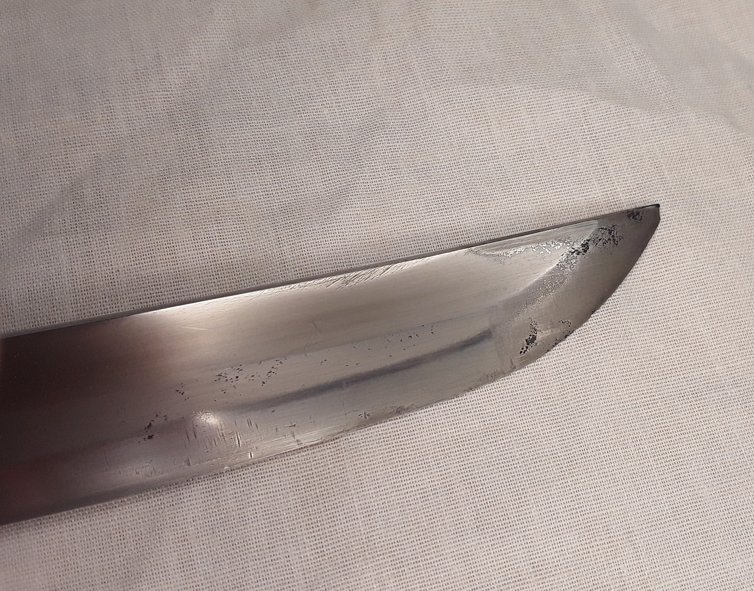 18th Century Signed Shinto Wakizashi Sword In Red Lacquered Scabbard With Kozuka - Image 23