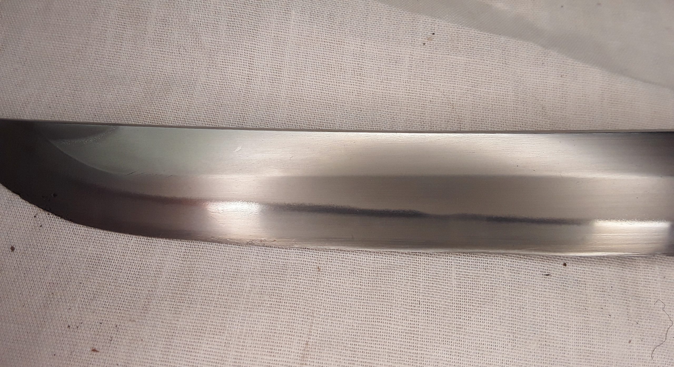 18th Century Signed Shinto Wakizashi Sword In Red Lacquered Scabbard With Kozuka - Image 15