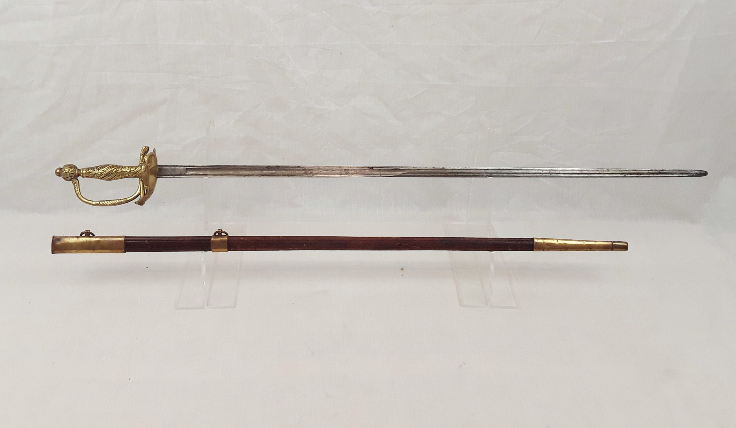 Fine 19th Century Fencing Blunt With Its Scabbard