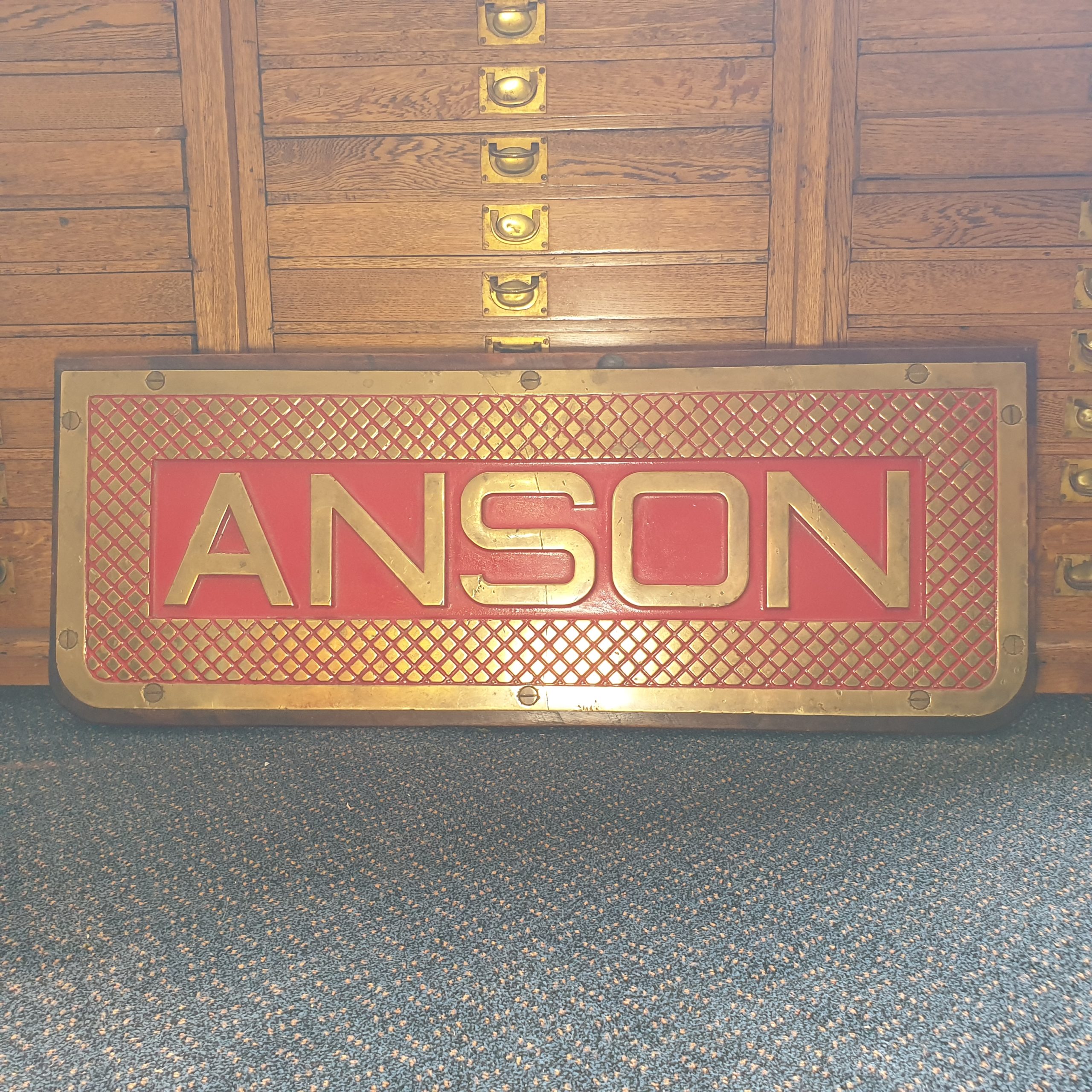 Bronze Tread Plate From The Battleship HMS Anson (79) 1942