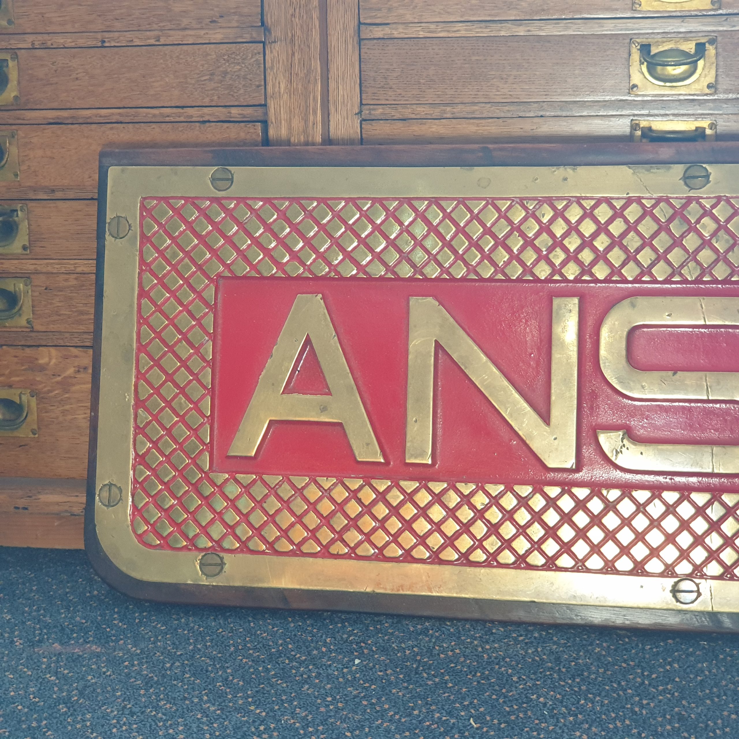 Bronze Tread Plate From The Battleship HMS Anson (79) 1942 - Image 2
