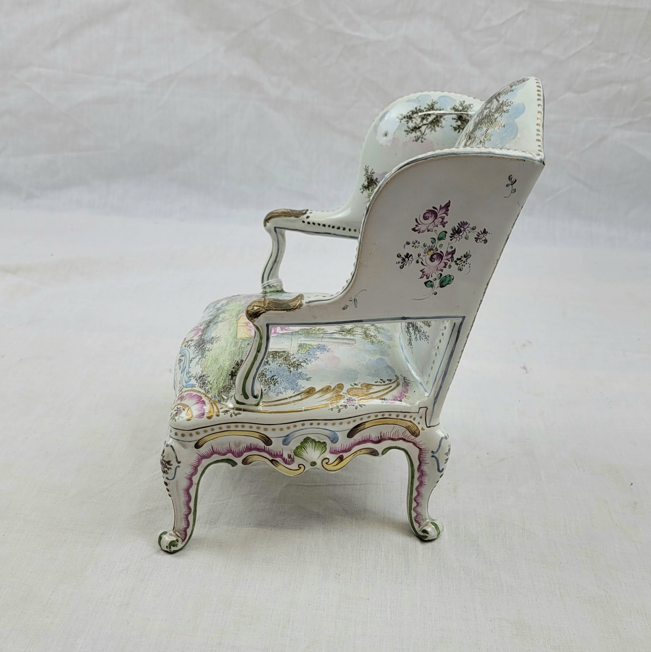 Circa 1780 Honoré Savey Faience Miniature Armchair - Image 3