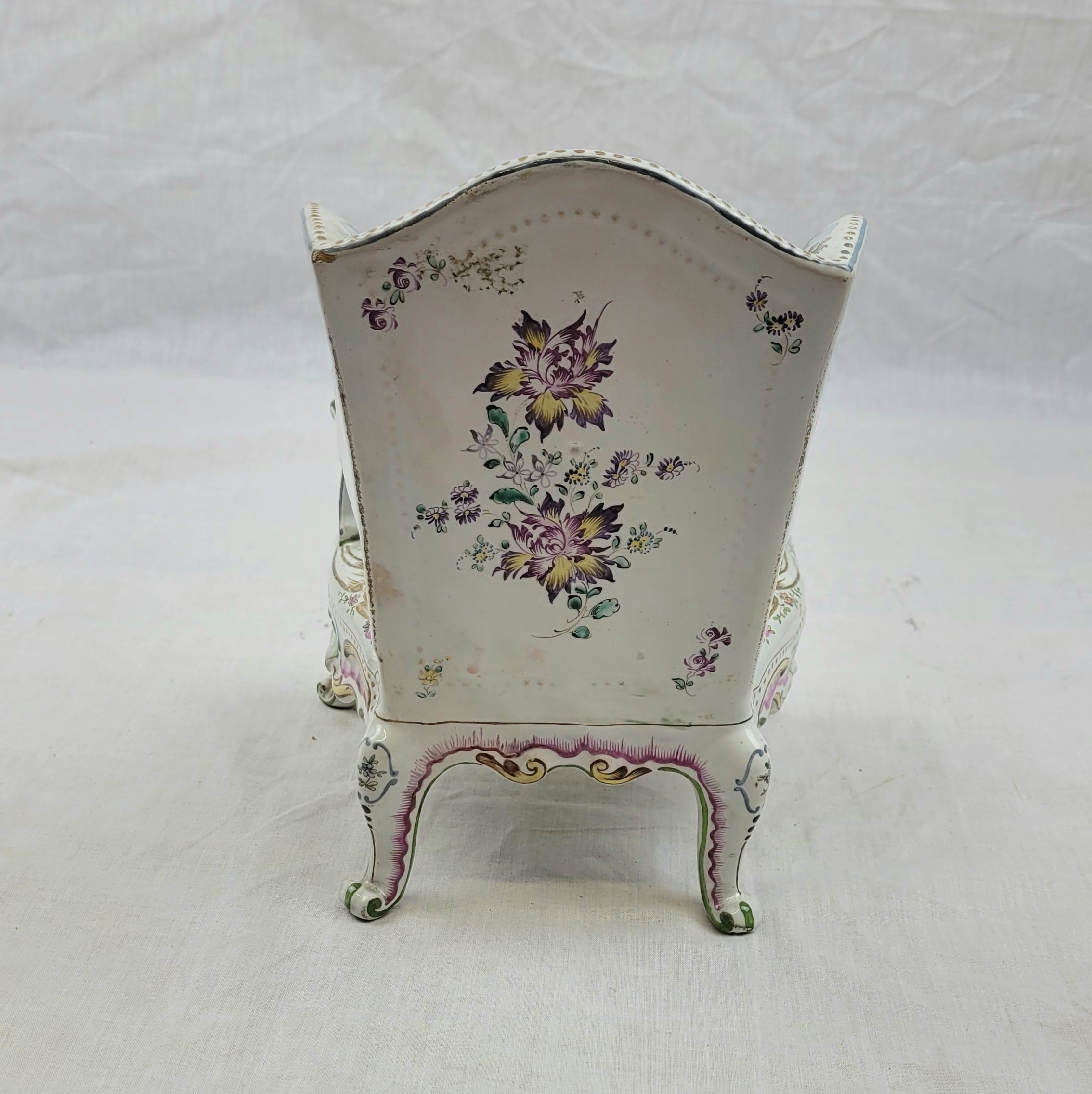 Circa 1780 Honoré Savey Faience Miniature Armchair - Image 4