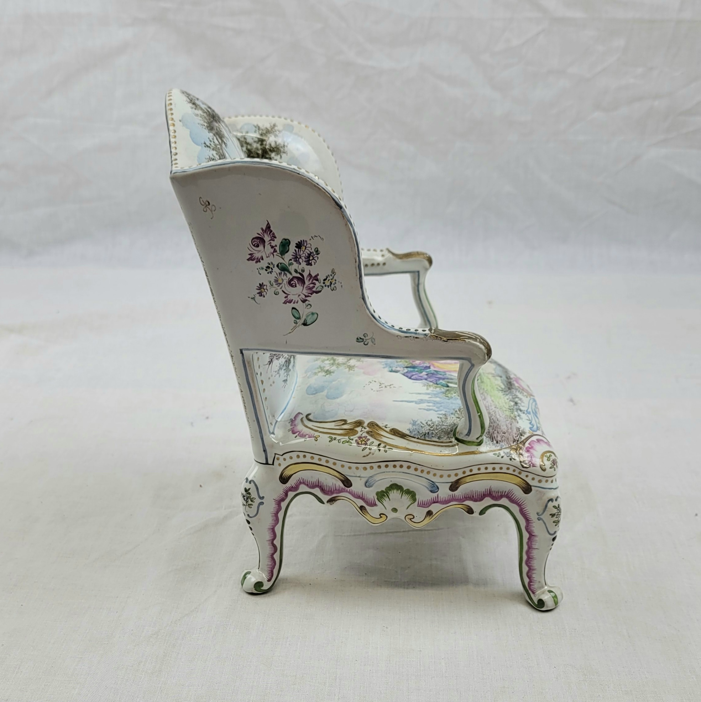 Circa 1780 Honoré Savey Faience Miniature Armchair - Image 2