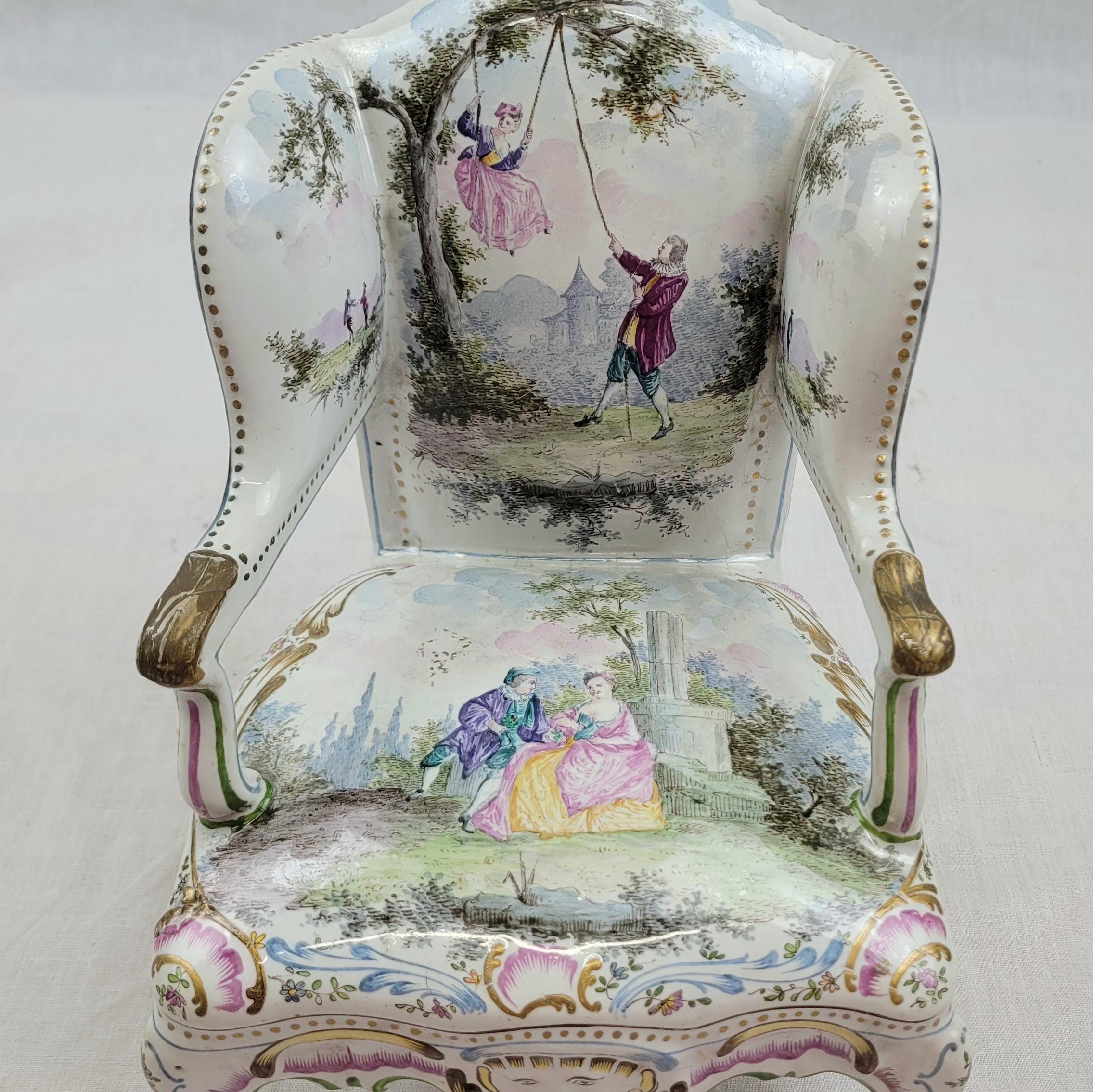 Circa 1780 Honoré Savey Faience Miniature Armchair - Image 6