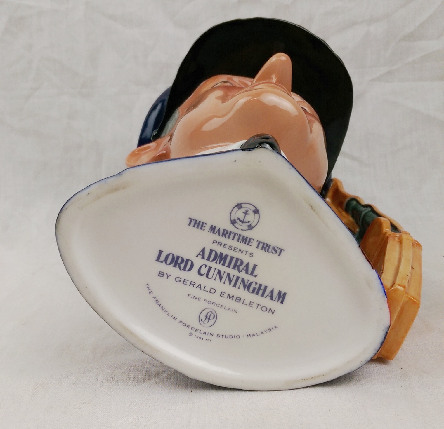Franklin Mint Maritime Trust Large Porcelain Character Jug – Admiral Benbow - Image 3