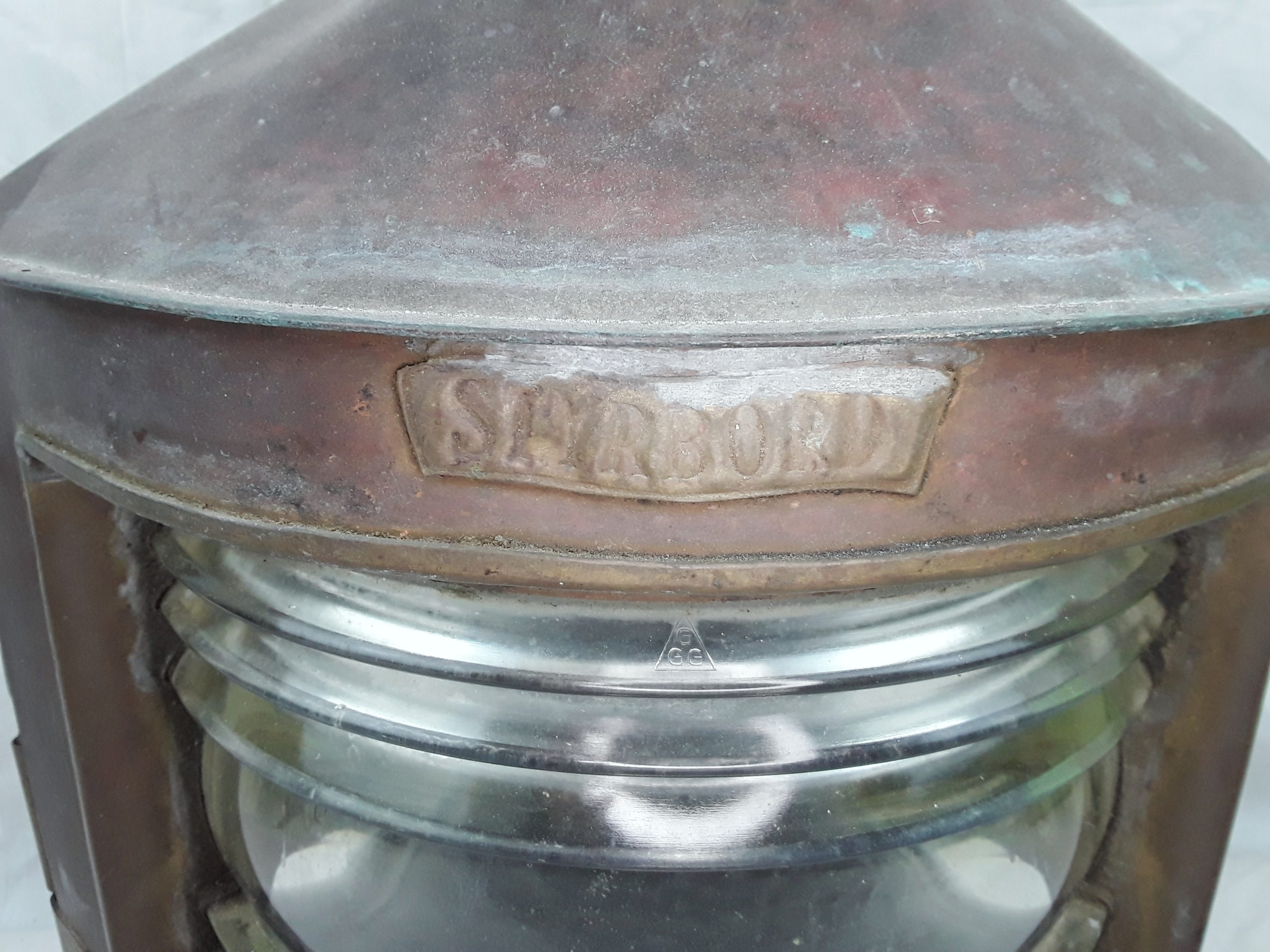Norwegian Ships Copper Starboard Side Oil Lantern - Image 2